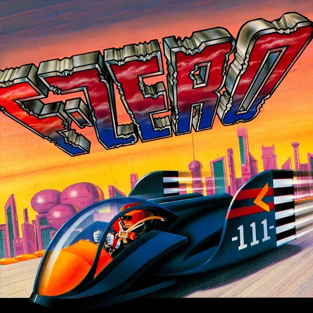 Hình ảnh bìa game F-Zero trên SNES, thể hiện lối chơi đua xe tốc độ cao trong tương lai.