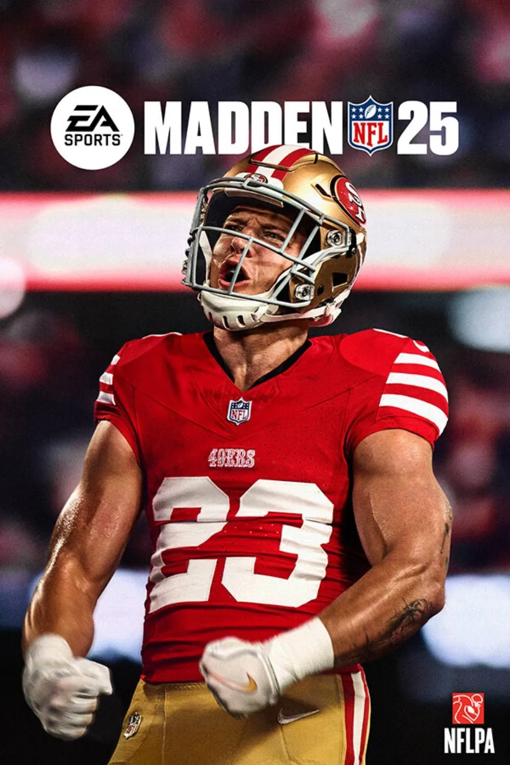 Hình ảnh bìa game Madden NFL 25, cho thấy một cầu thủ bóng bầu dục đang chạy trên sân, minh họa trải nghiệm thể thao Mỹ.