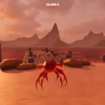 Hình ảnh game Crab Champions với nhân vật cua bay trên bãi biển, minh họa cho game indie sáng tạo.