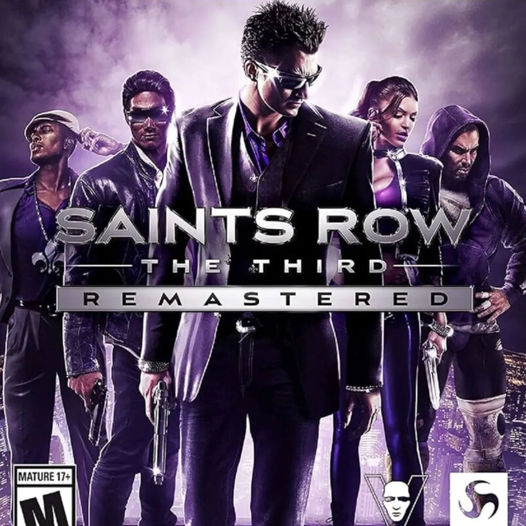 Hình ảnh game Saints Row: The Third Remastered, khắc họa sự hỗn loạn và các yếu tố siêu thực đặc trưng của series.