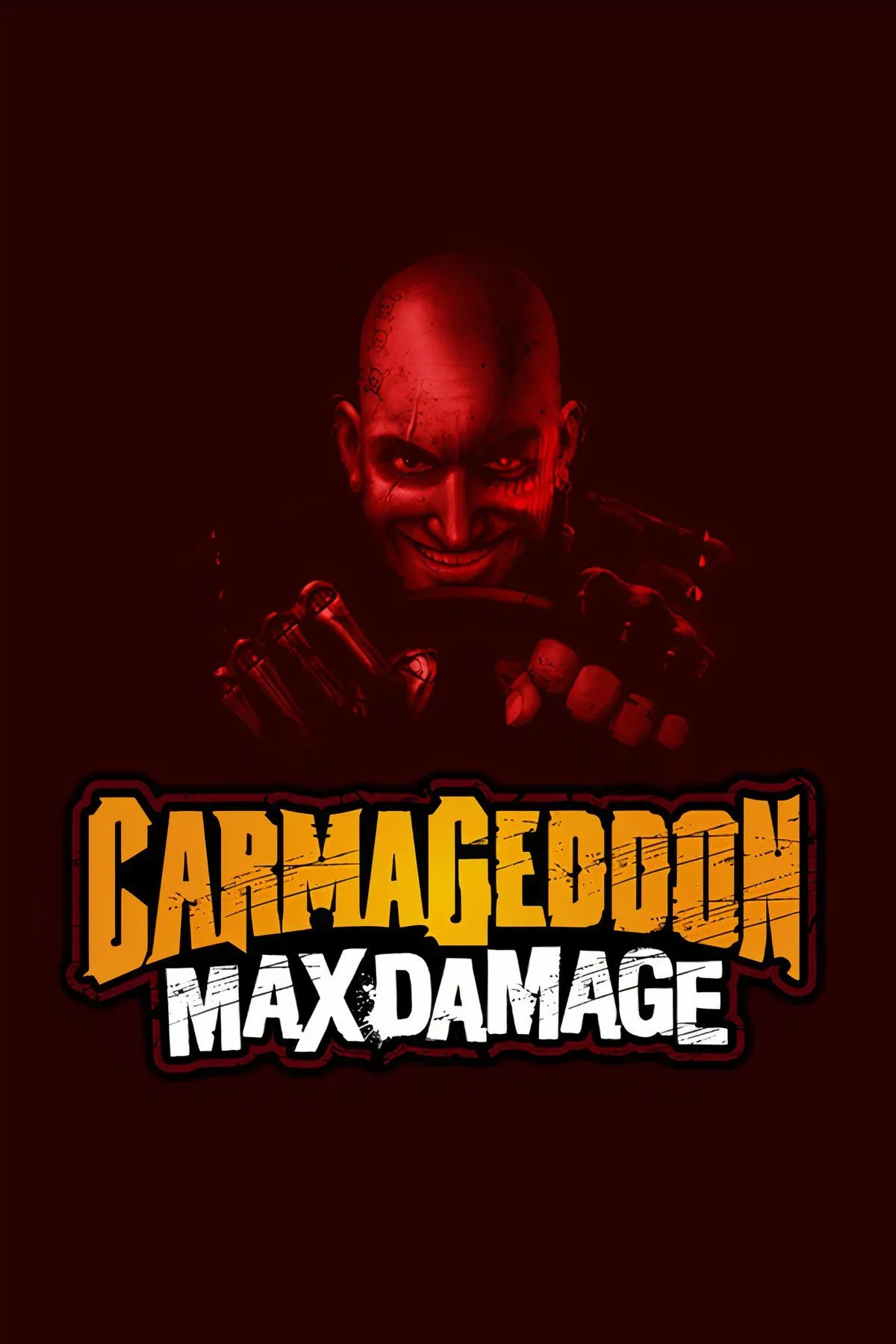 Hình ảnh gameplay hỗn loạn trong Carmageddon Max Damage với các xe đua va chạm và phá hủy nhau