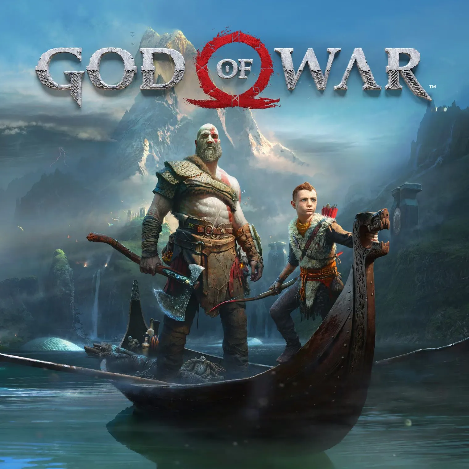 Hình ảnh Kratos và Atreus trong God of War 2018, thể hiện mối quan hệ cha con và sự thay đổi mục đích của Kratos.