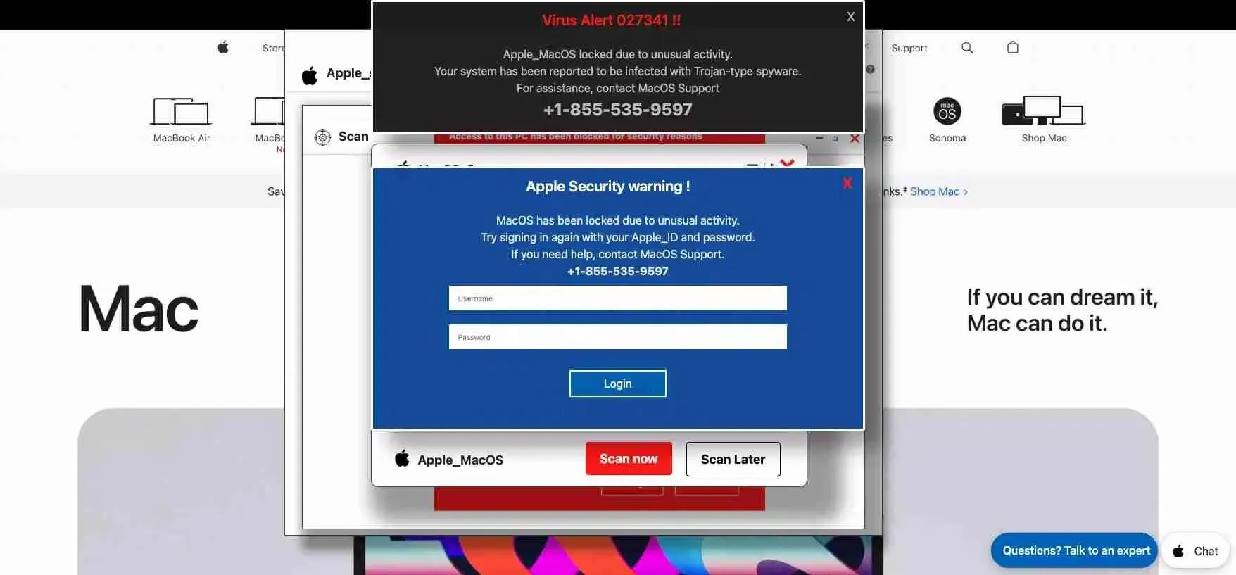 Hình ảnh minh họa tấn công lừa đảo (phishing) trên macOS nhắm vào người dùng công nghệ