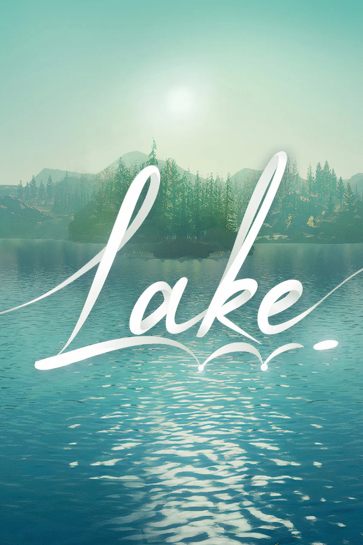 Hình ảnh nhân vật chính của game Lake, Meredith Weiss, đang đứng cạnh chiếc xe thư màu đỏ cổ điển trong một khu phố yên bình