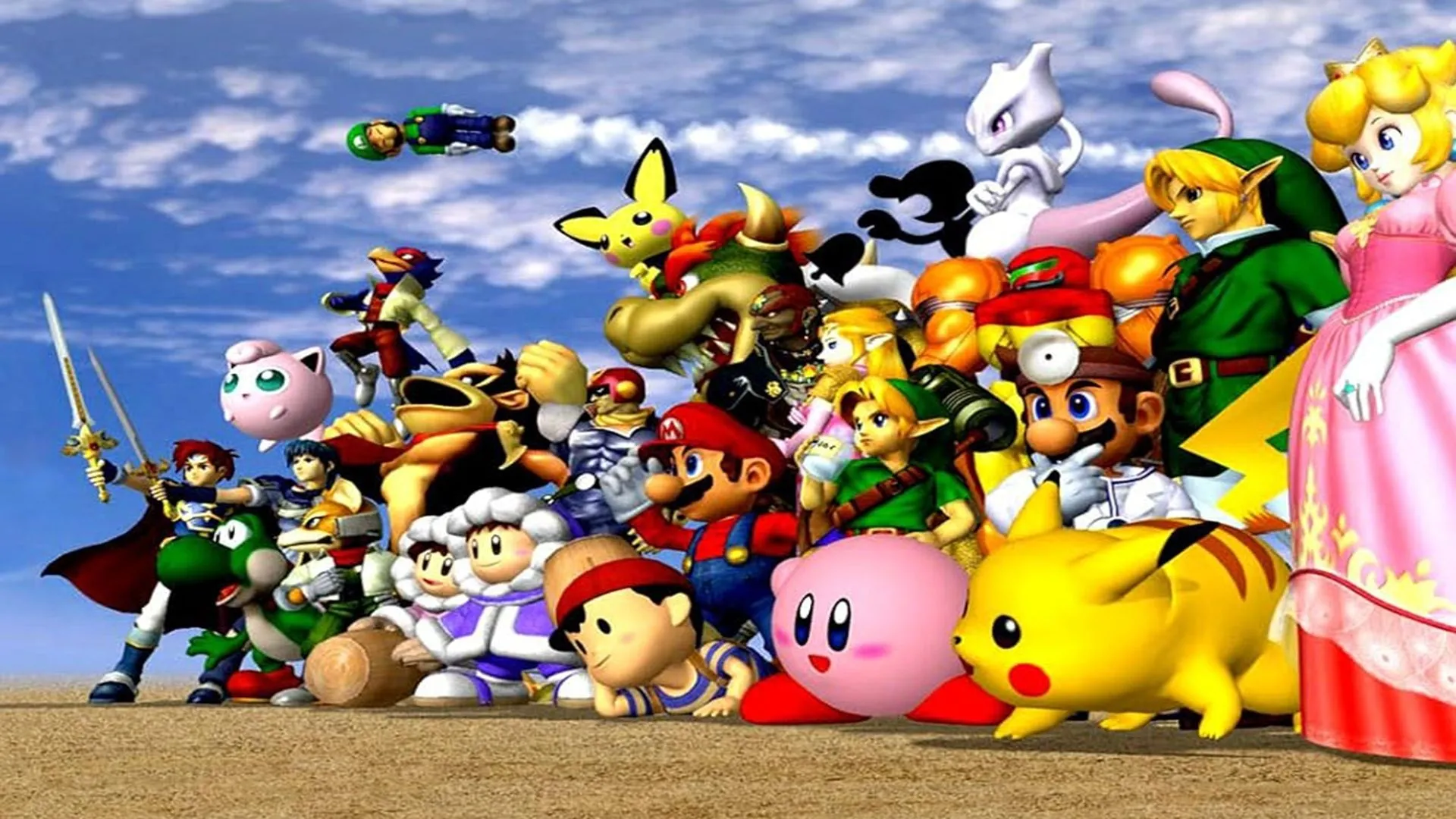 Hình ảnh quảng cáo các nhân vật trong Super Smash Bros. Melee