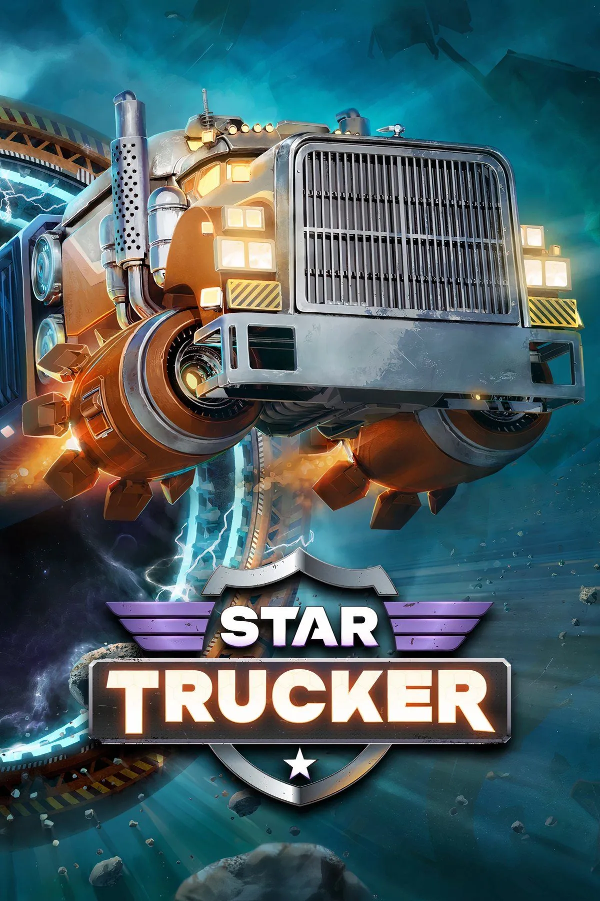 Hình ảnh Star Trucker, một chiếc xe tải không gian khổng lồ đang bay giữa các thiên thạch và các hành tinh xa xôi, tạo cảm giác cô đơn và hùng vĩ