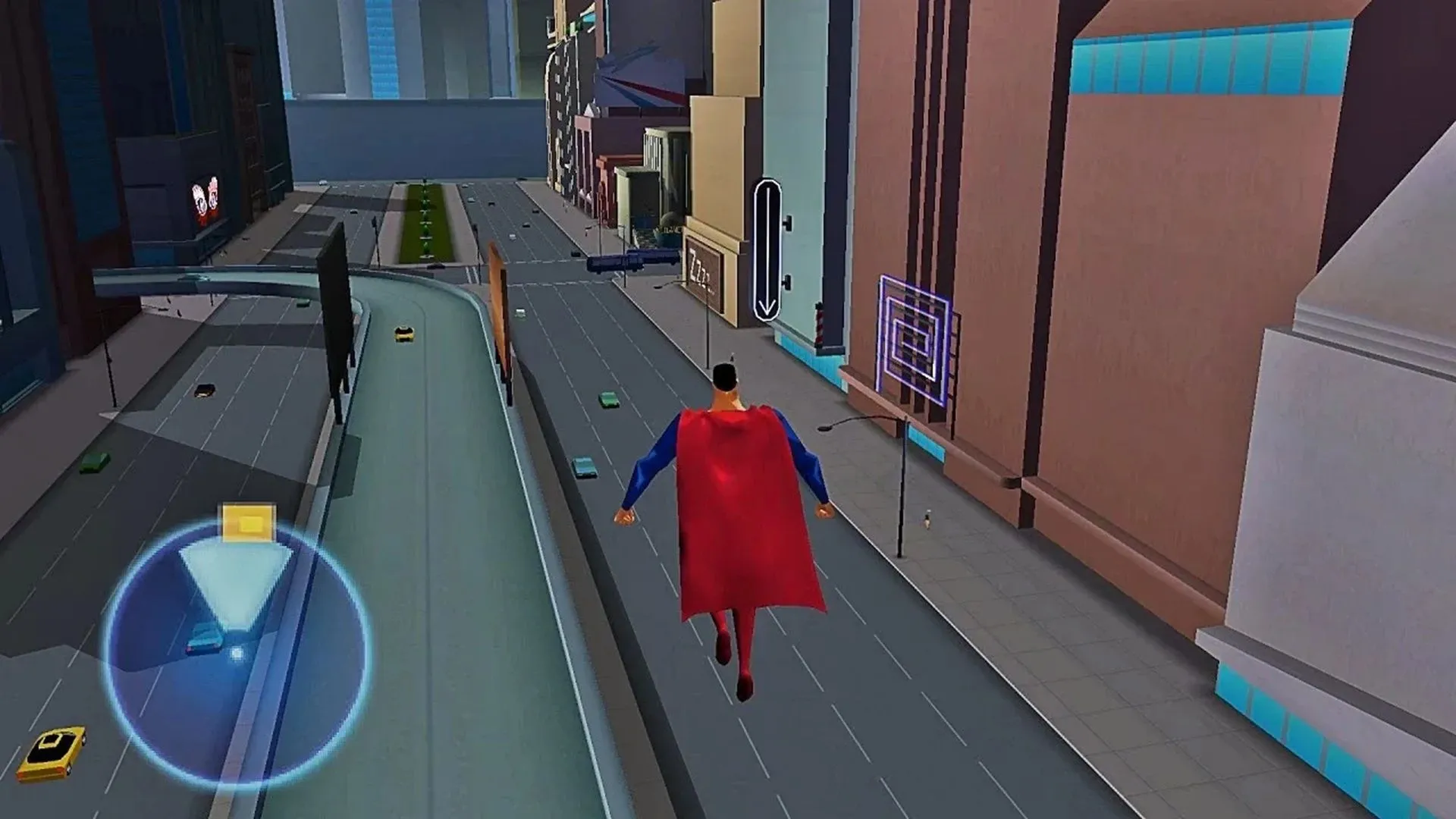 Hình ảnh Superman bay lượn trong game Superman: Shadow of Apokolips, một tựa game hành động hấp dẫn.
