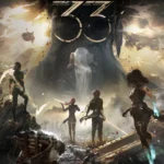 Hình ảnh tổng hợp các nhân vật và bối cảnh của game Clair Obscur: Expedition 33, thể hiện phong cách nghệ thuật JRPG.