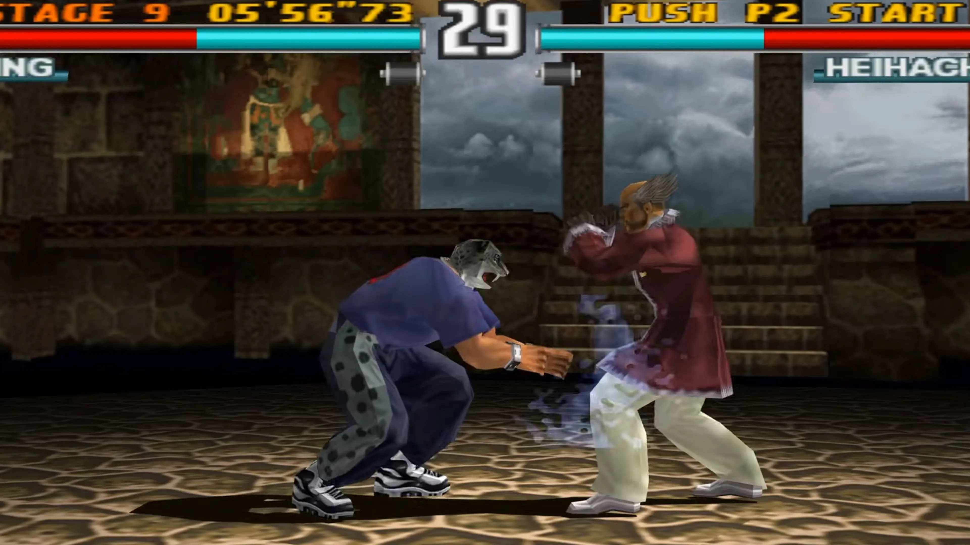Hình ảnh trong game Tekken 3 với hai nhân vật đối đầu