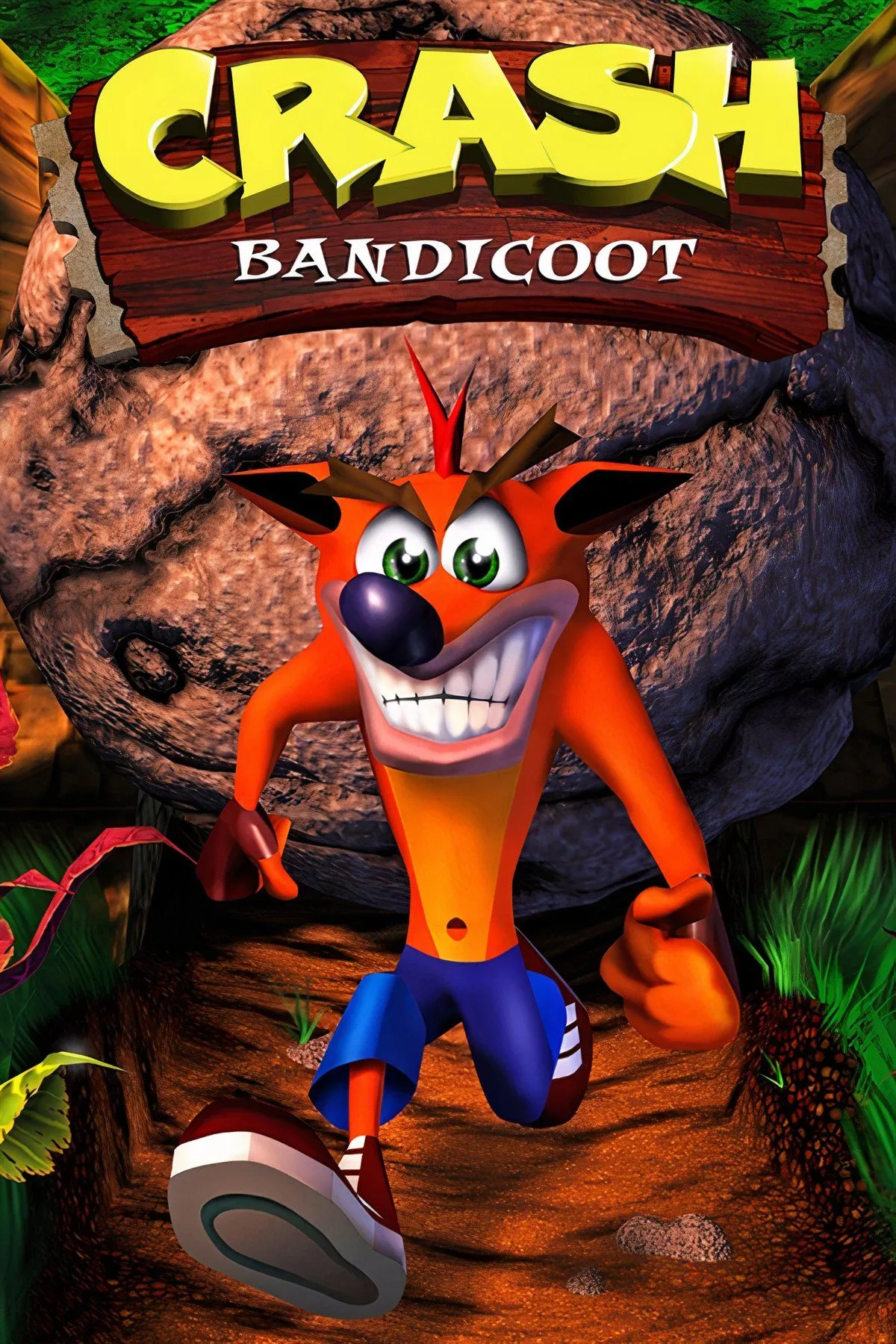 Hộp game Crash Bandicoot phiên bản Black Label nguyên bản trên PlayStation 1