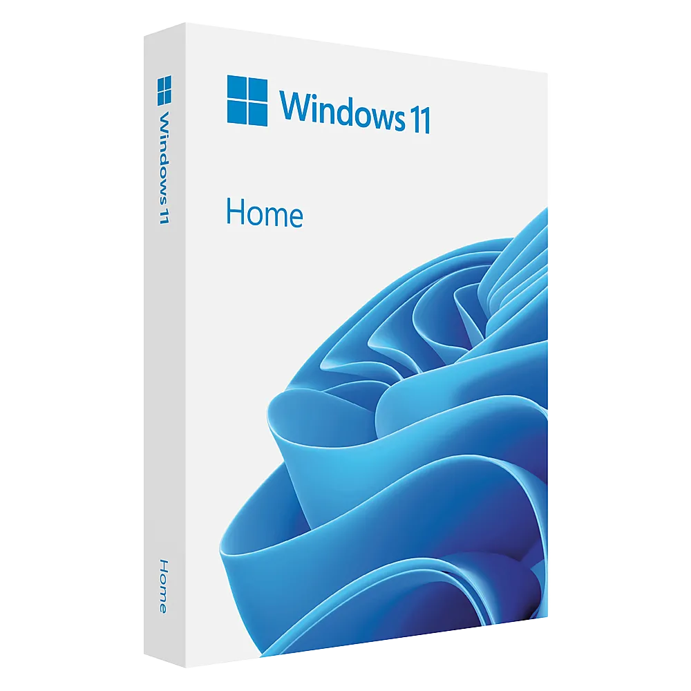 Hộp sản phẩm Windows 11 Home, minh họa khả năng giả lập game retro trên nền tảng Windows