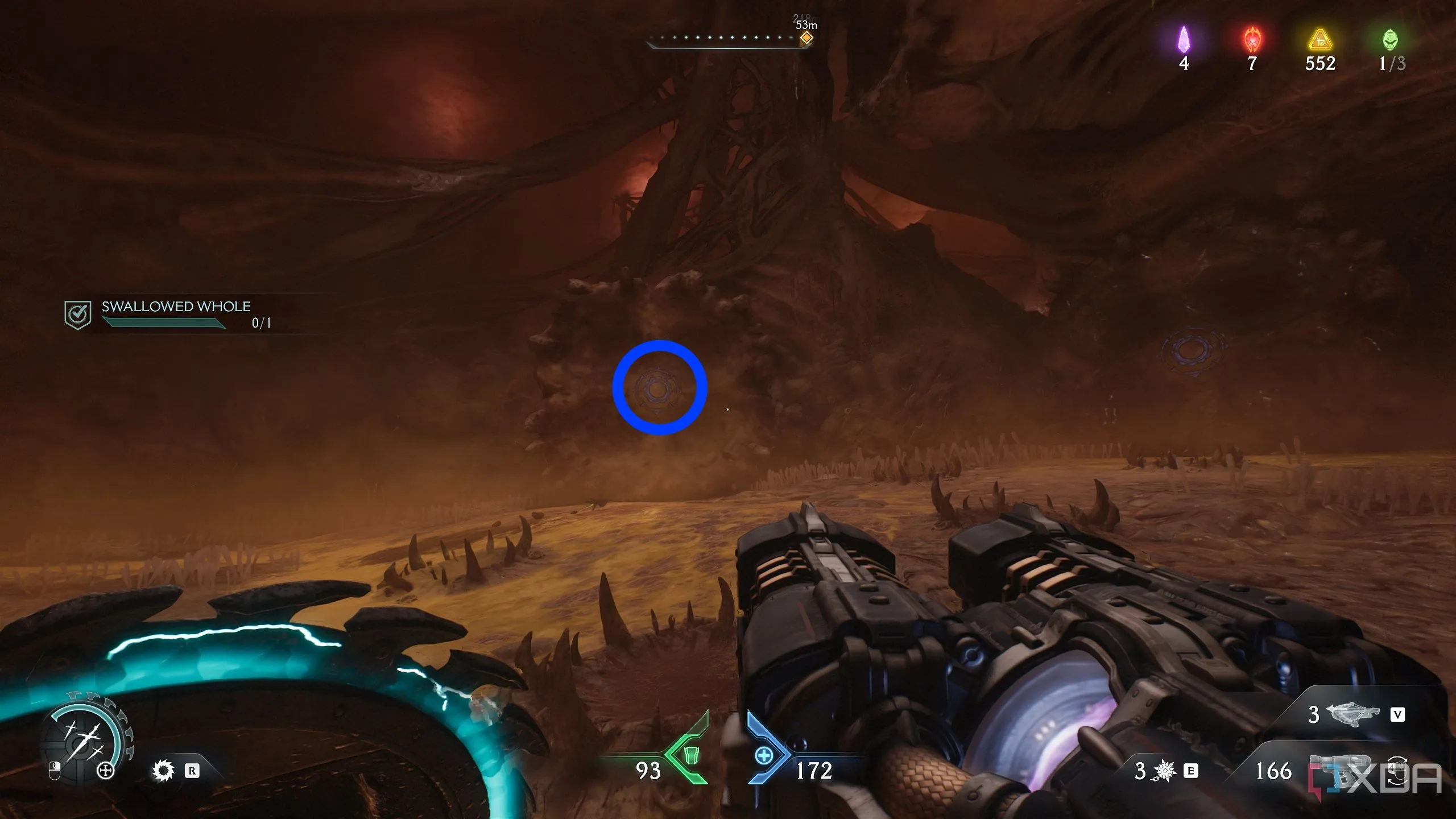 Khối thịt thứ ba với biểu tượng Shield Charge cần phá hủy.