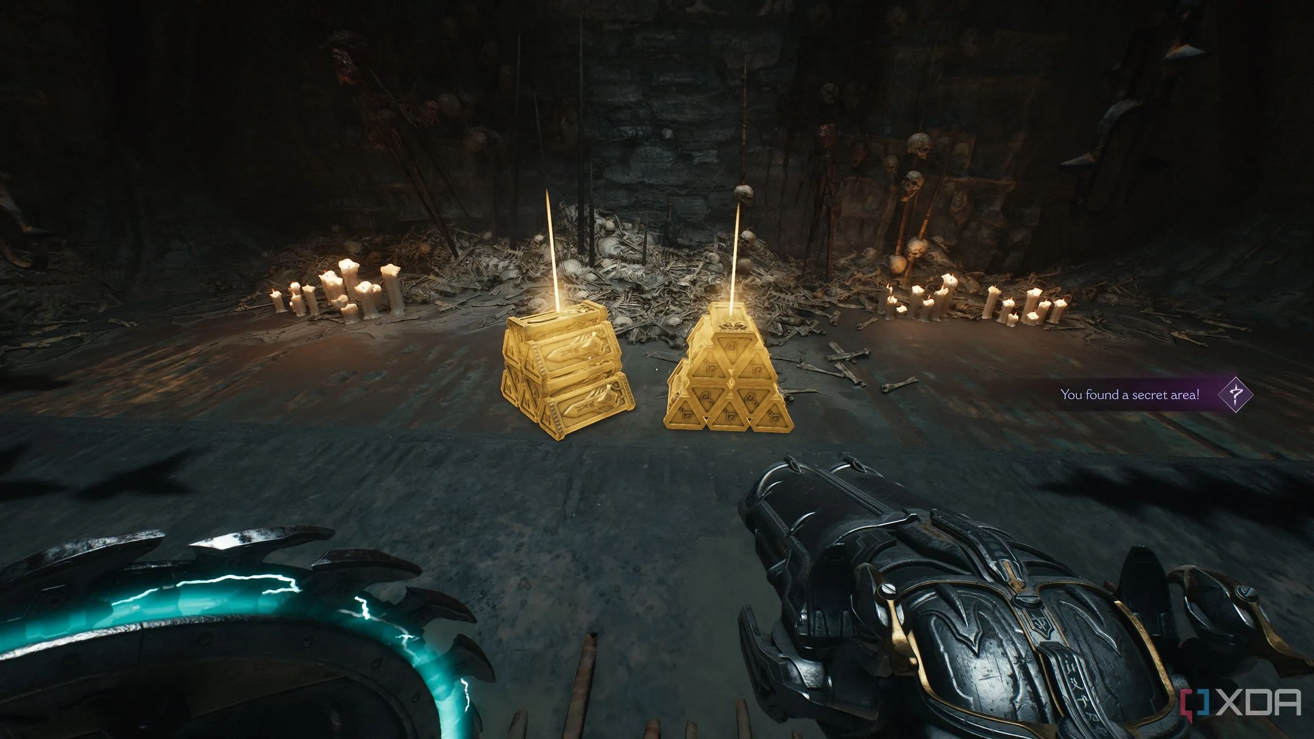 Khu vực bí mật 1 với hai cọc vàng (gold stacks) trong Chương 19 Doom The Dark Ages