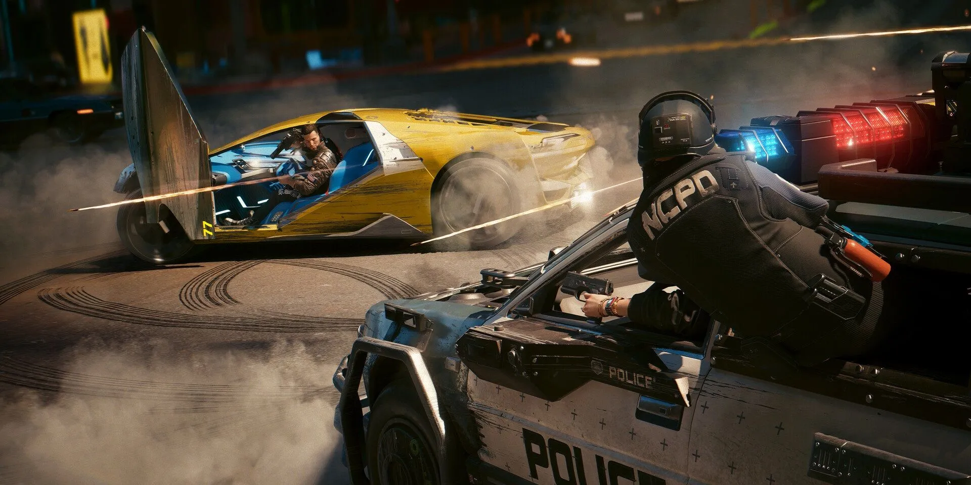 Khung cảnh đô thị trong Cyberpunk 2077 trên Steam Deck