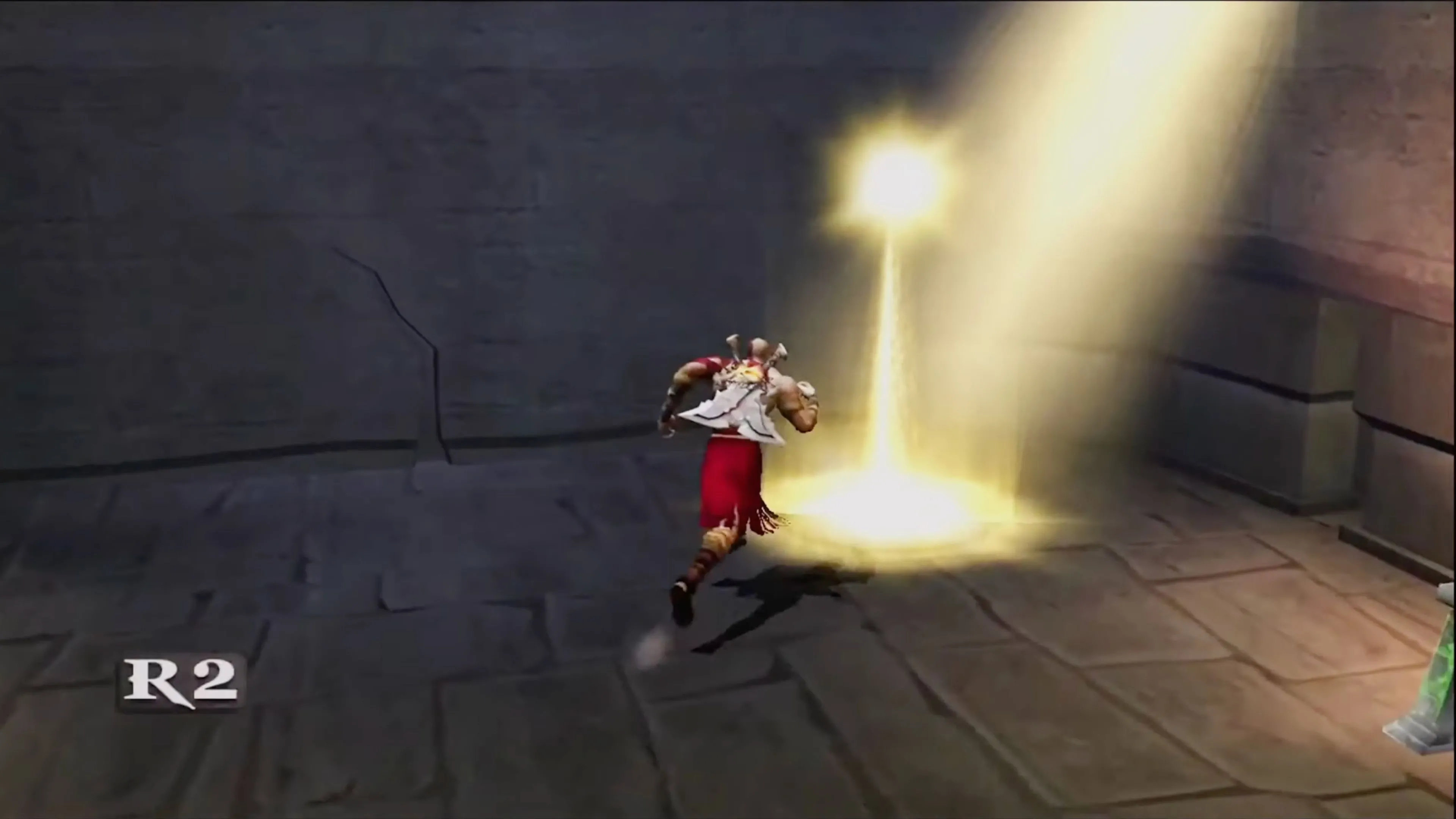 Kratos trong cảnh chiến đấu hoành tráng của God of War (2005), thể hiện lối chơi hack-and-slash.