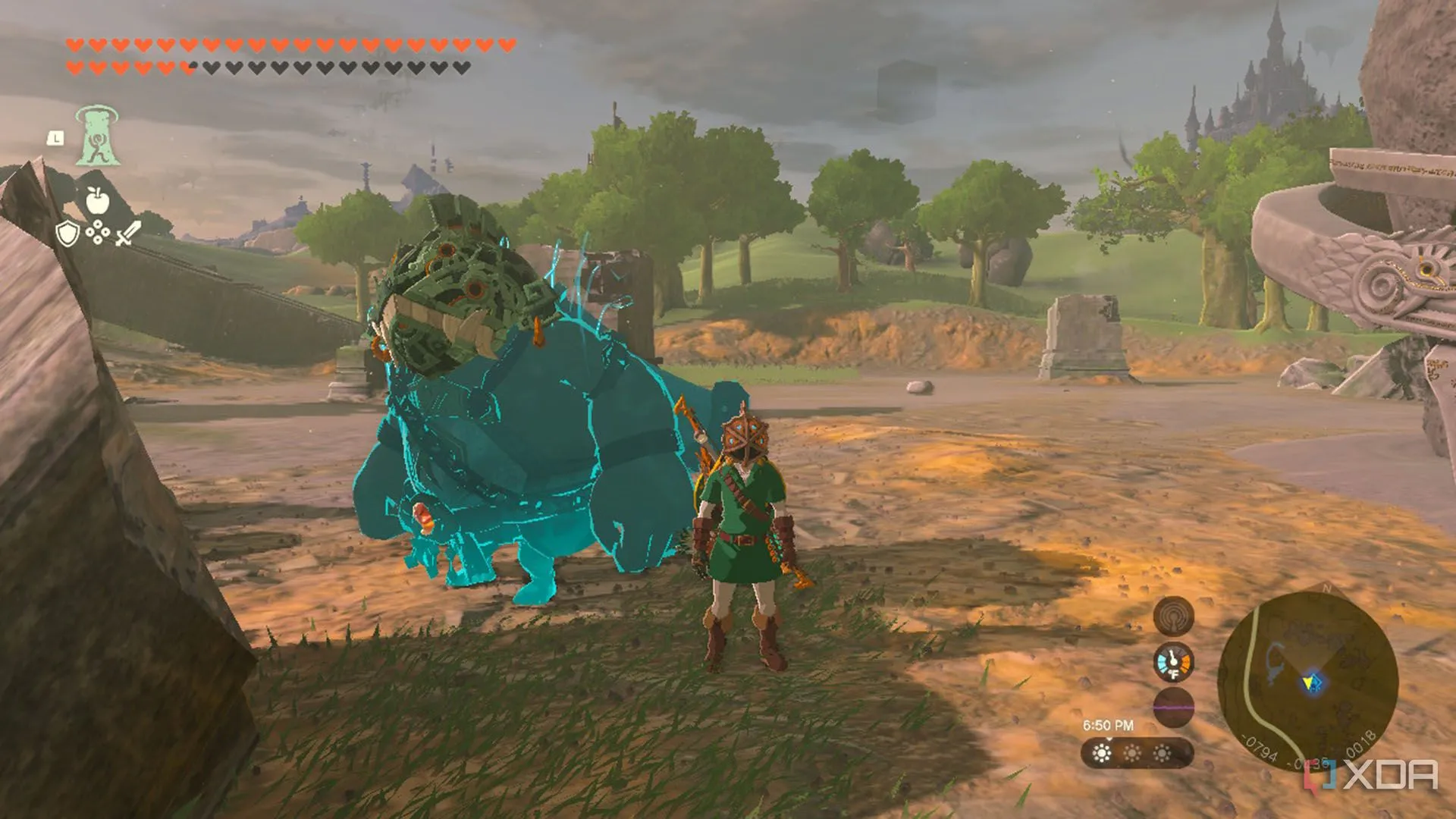 Link và linh hồn Yunobo cùng đội mặt nạ Divine Beast tương ứng trong The Legend of Zelda: Tears of the Kingdom