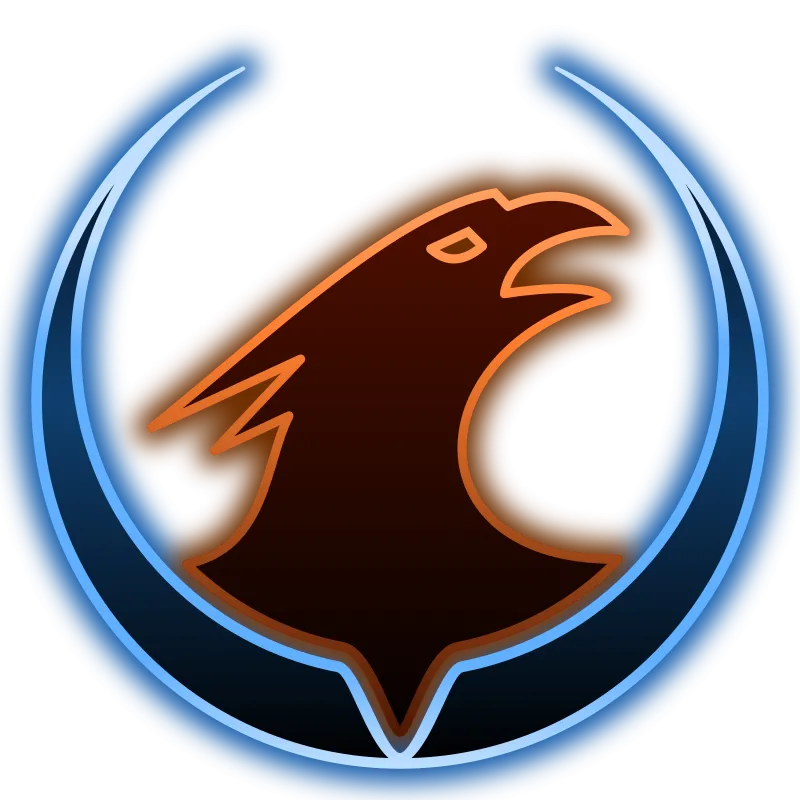 Logo game Xonotic với chữ X và hiệu ứng ánh sáng màu xanh tím