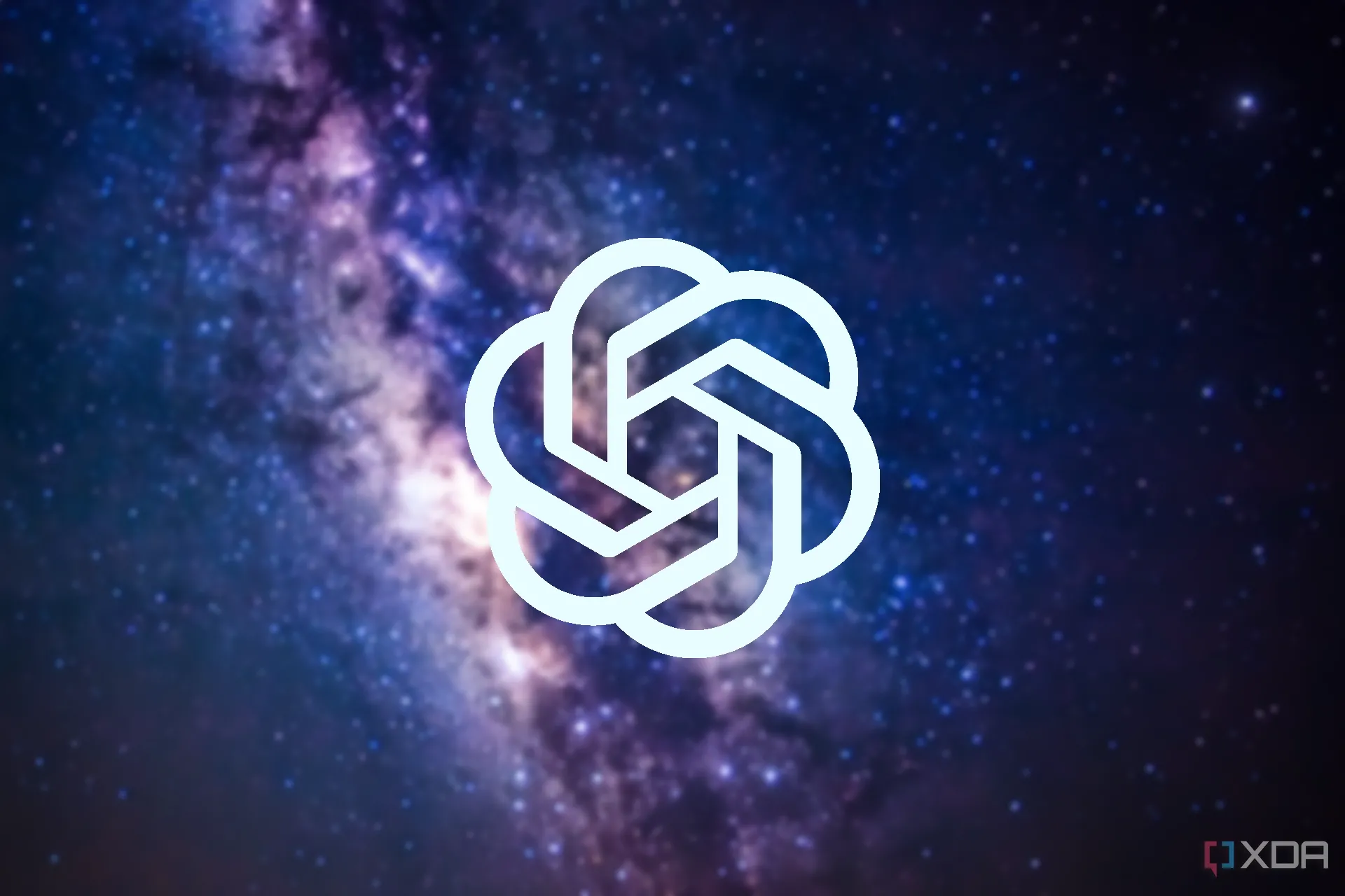 Logo OpenAI với nền không gian mờ, tượng trưng cho tham vọng của công ty trong lĩnh vực AI và trình duyệt.