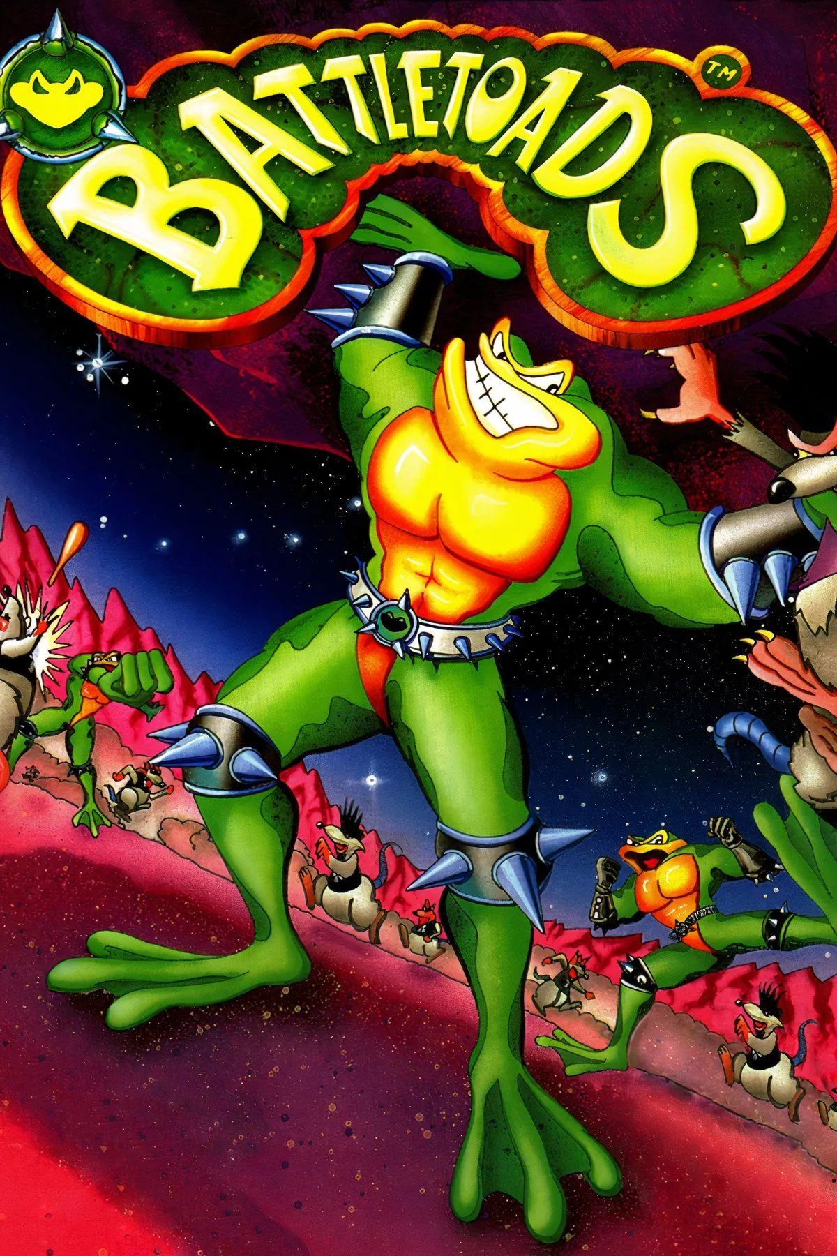 Logo và các nhân vật chính của game Battletoads, tựa game khó nổi tiếng.