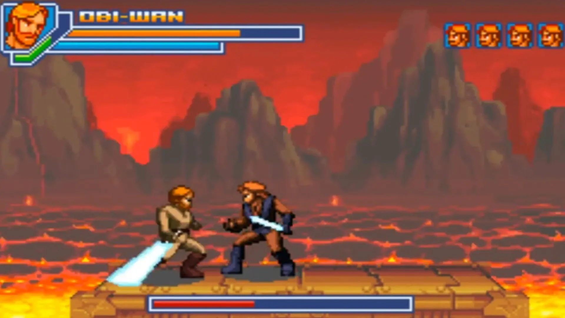 Lối chơi hành động đi cảnh của Star Wars Episode 3 Revenge of the Sith trên GBA