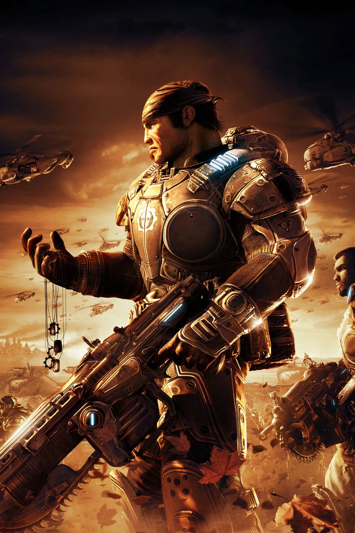 Marcus Fenix và Dom Santiago chuẩn bị chiến đấu trong Gears of War 2, thể hiện sự khốc liệt và tinh thần đồng đội trong game bắn súng góc nhìn thứ ba.