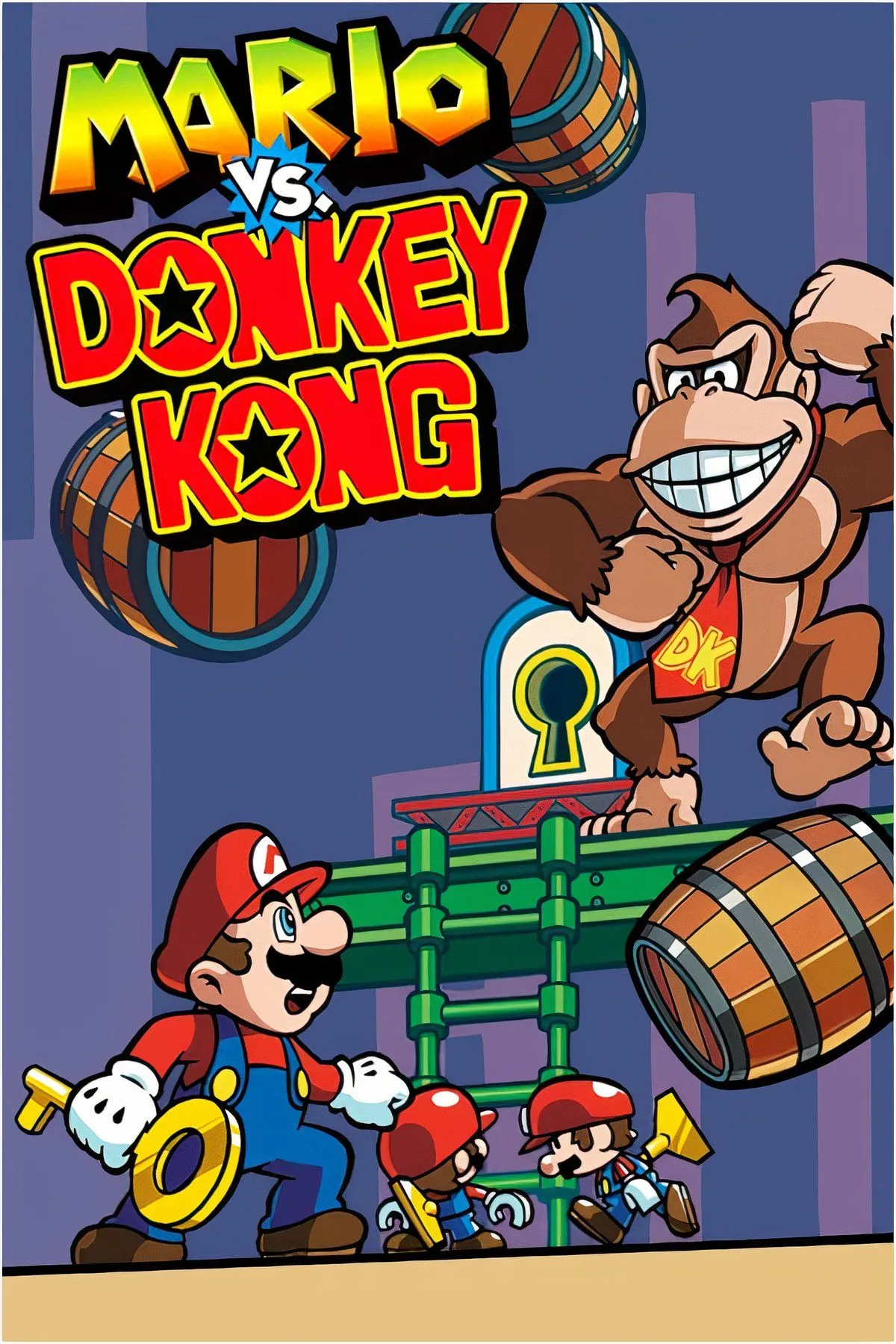 Mario đối đầu với Donkey Kong trong tựa game giải đố hành động trên GBA.