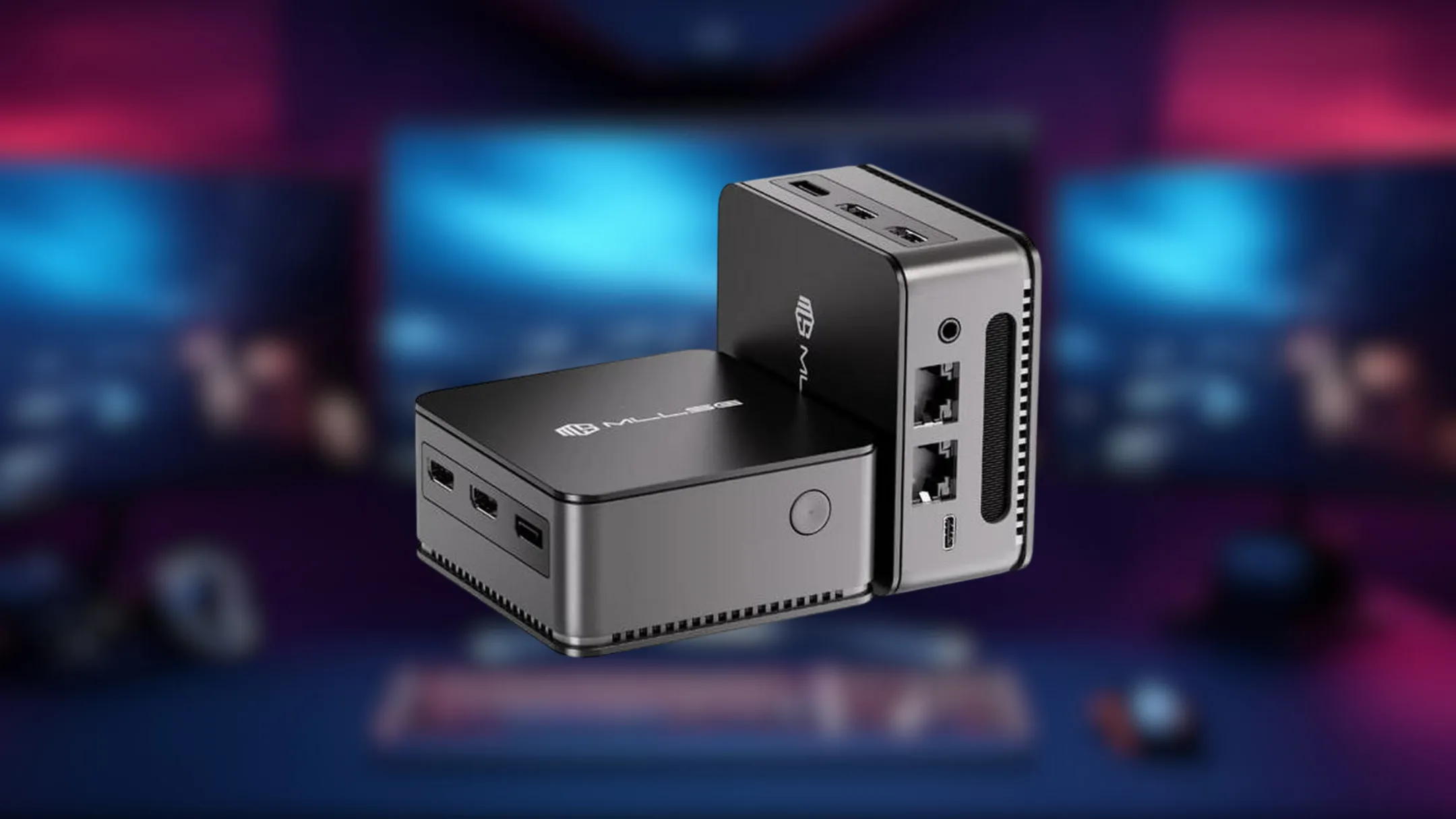 Mặt sau MLLSE G2 Mini PC hiển thị các cổng kết nối