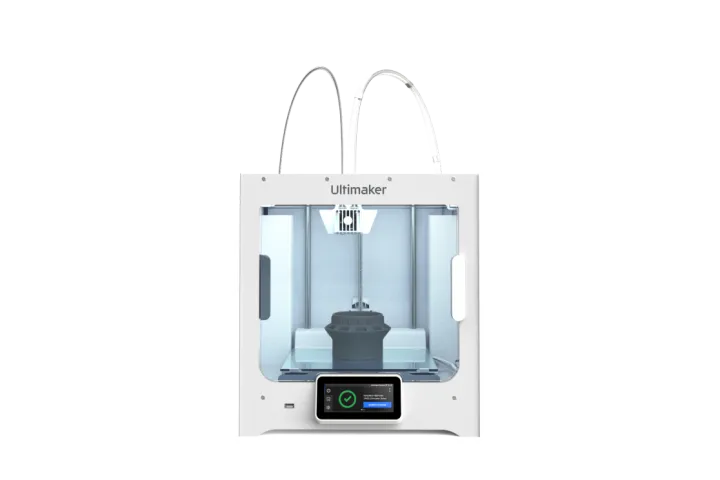 Máy in 3D Ultimaker S3 với thiết kế khung mở, hỗ trợ nhiều vật liệu in.