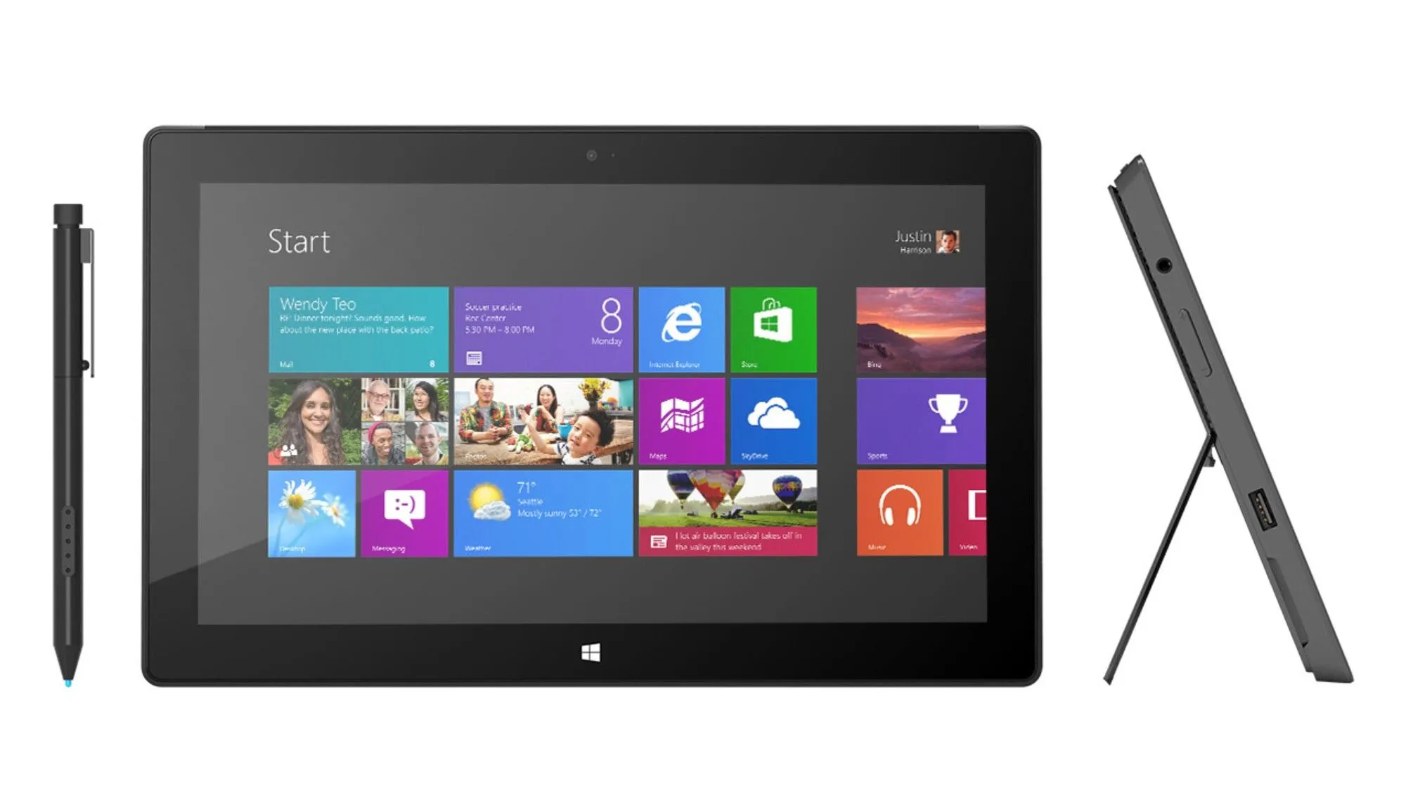 Microsoft Surface Pro đời đầu, thiết bị lai giữa laptop và tablet với bàn phím Type Cover tháo rời