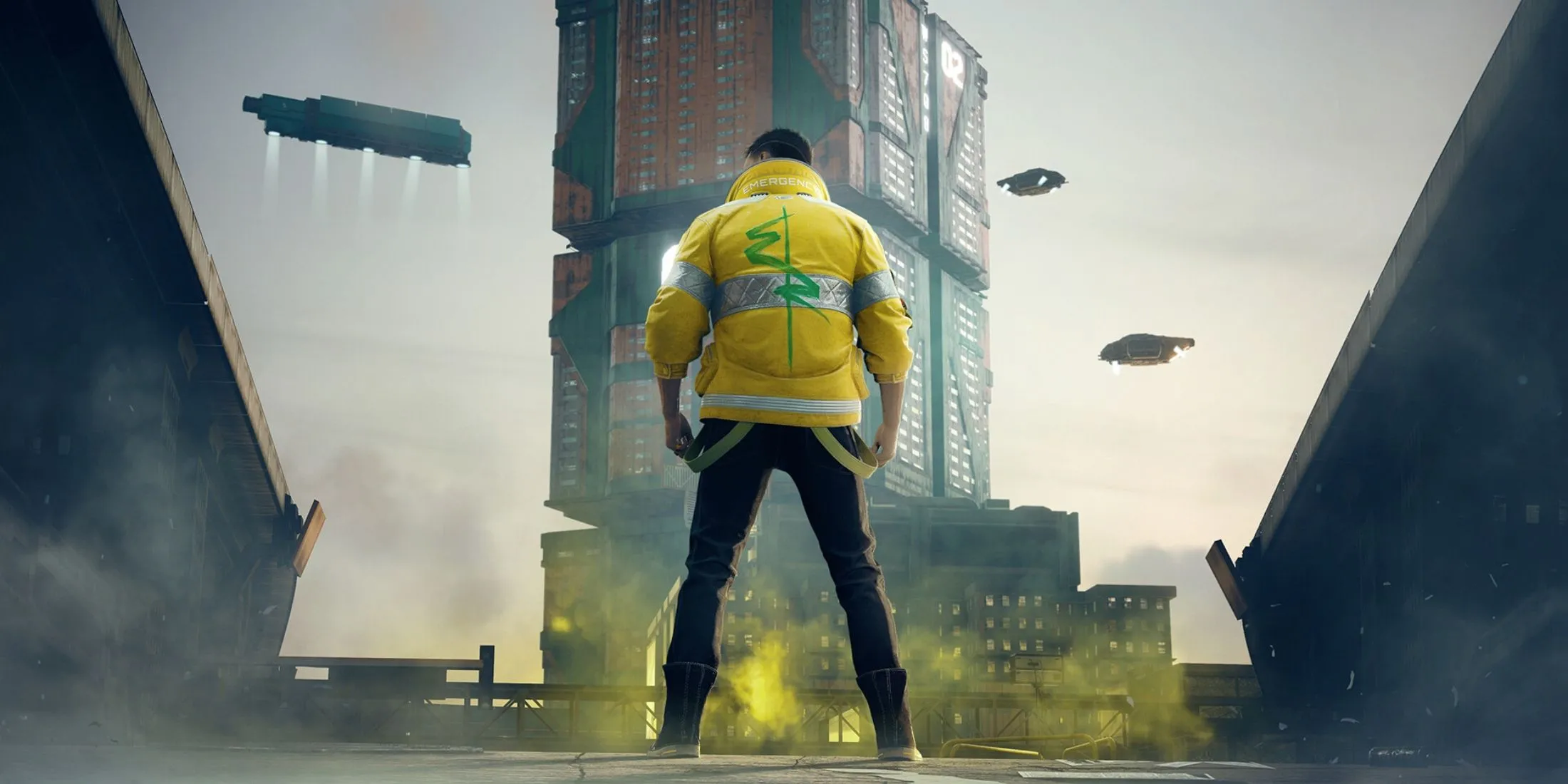 Một góc thành phố Night City rực rỡ ánh đèn neon trong game Cyberpunk 2077.