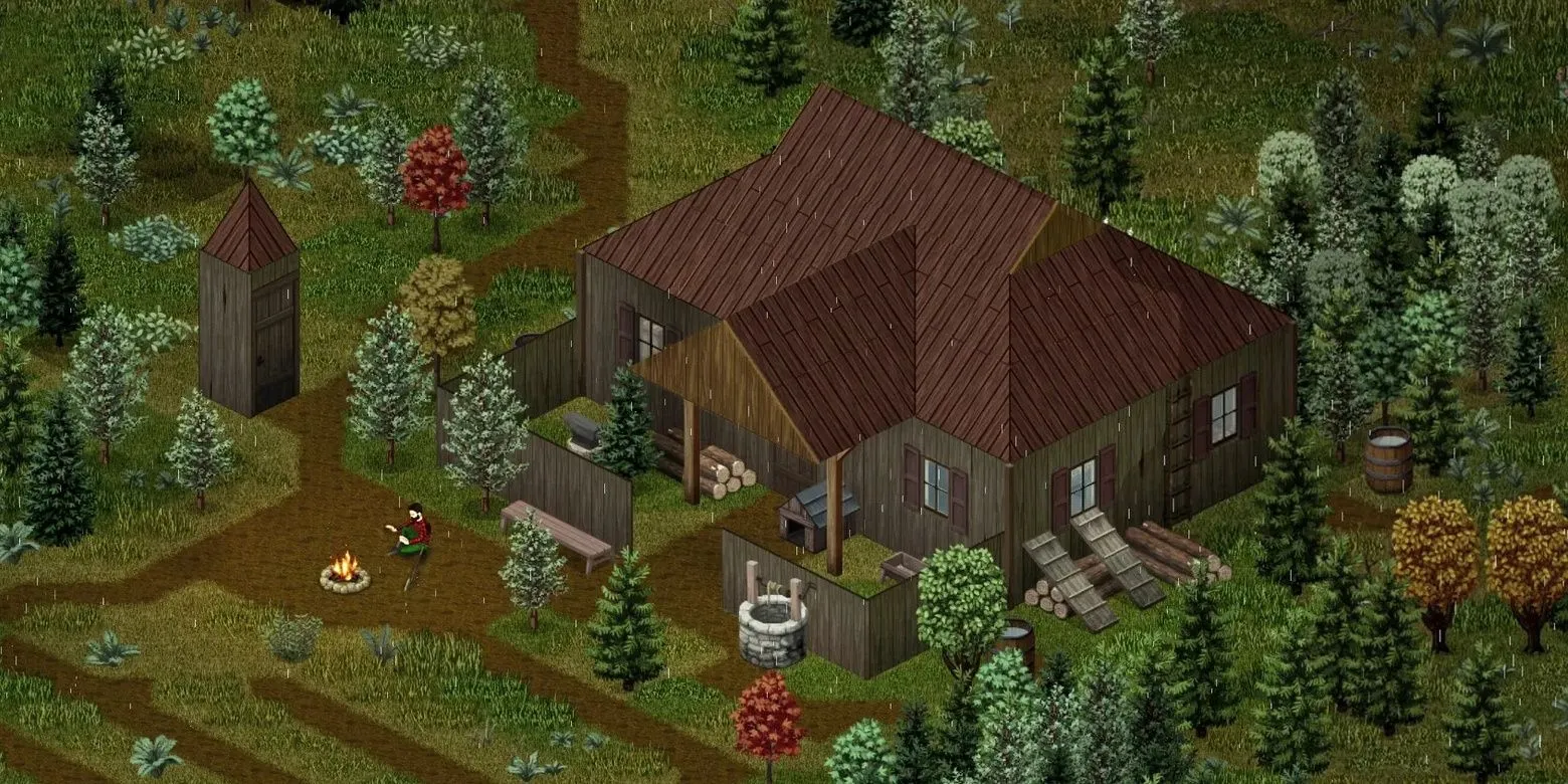 Một lâu đài trong rừng được mod cho Project Zomboid