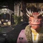 Người chơi The Elder Scrolls IV Oblivion Remastered đang trò chuyện với NPC chủng tộc Argonian trên phố