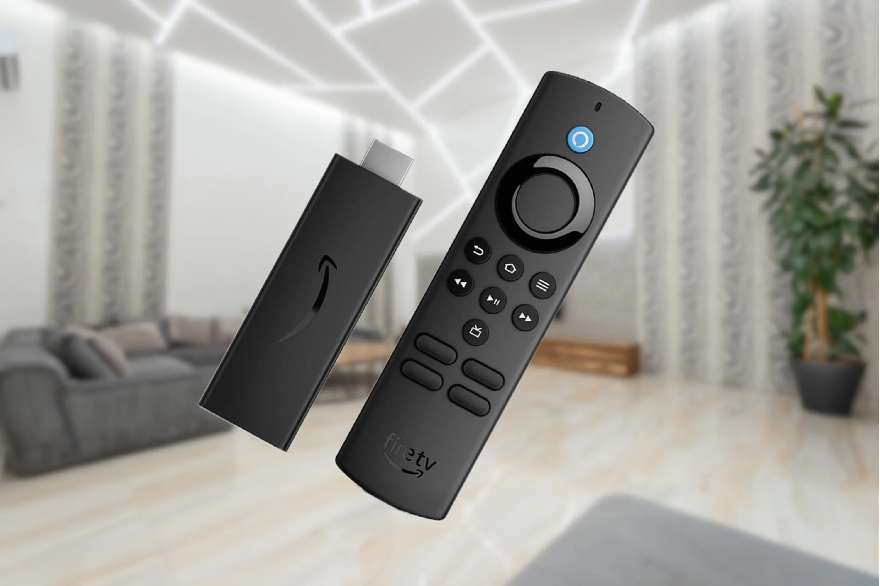 Người dùng trải nghiệm giải trí với Fire TV Stick trên màn hình lớn