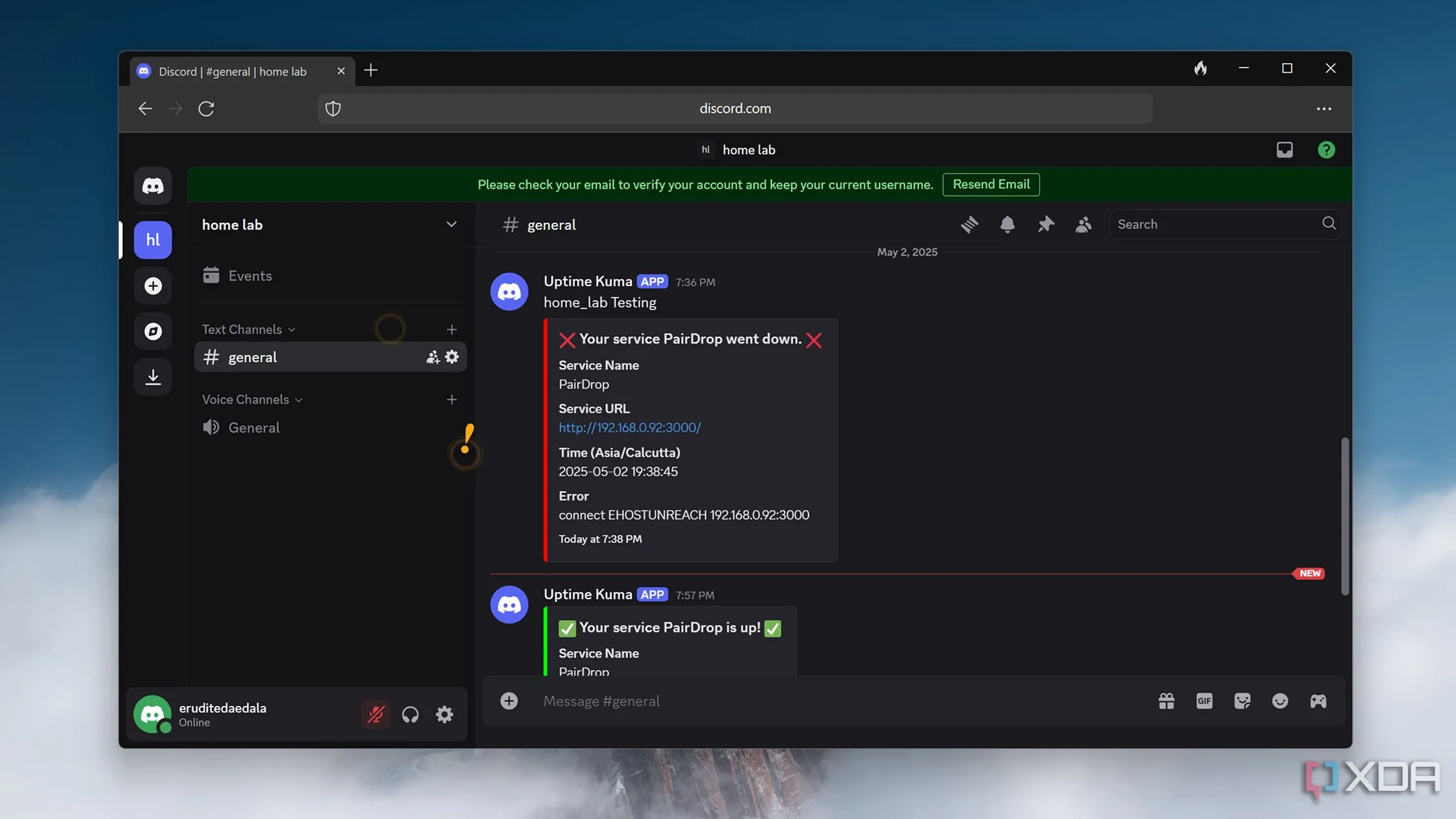 Nhận thông báo cảnh báo từ Uptime Kuma trên Discord