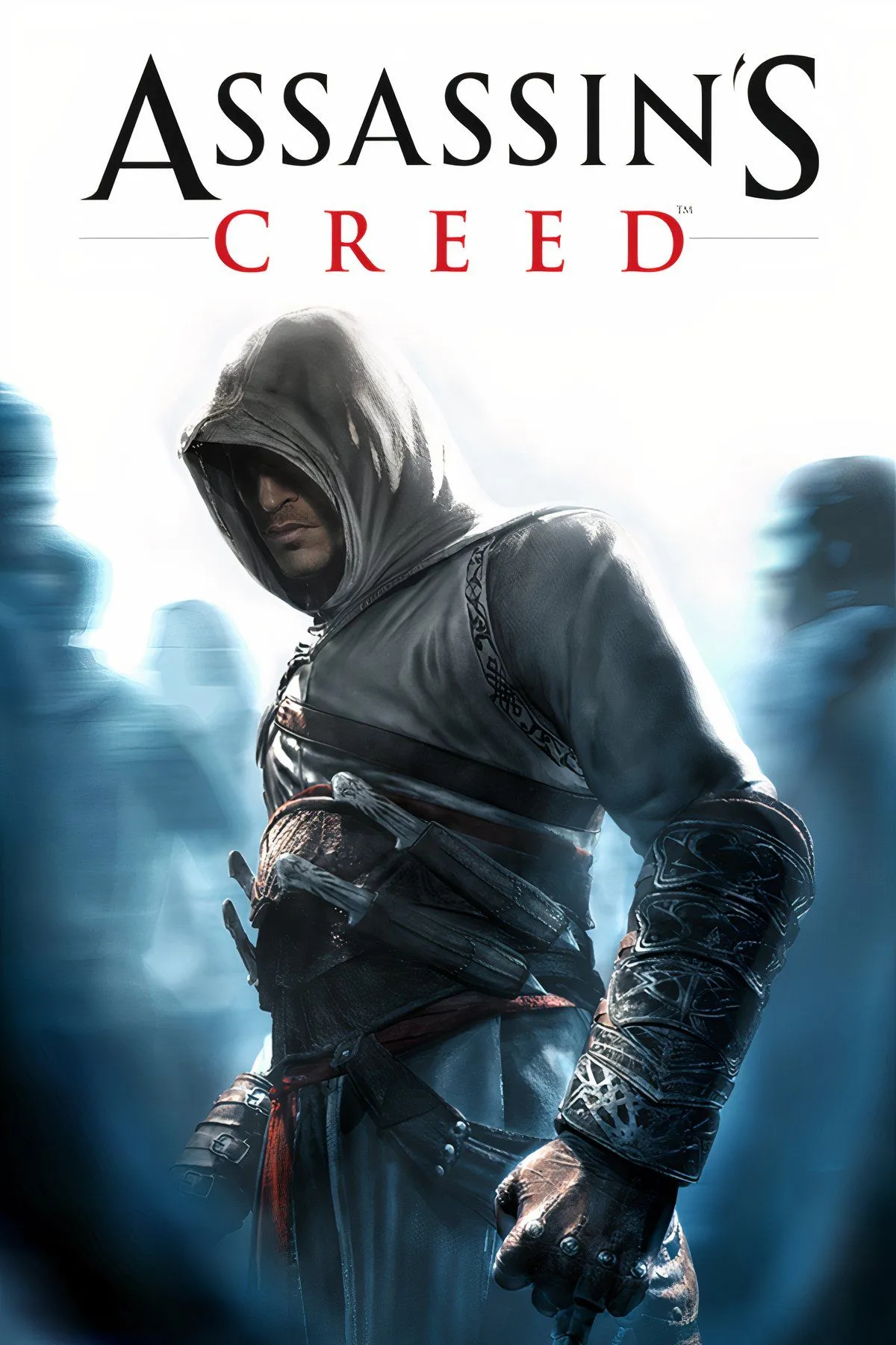 Nhân vật Altaïr ibn-La'Ahad của Assassin's Creed đứng trên đỉnh tháp cao nhìn xuống thành phố.