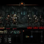 Nhân vật chịu căng thẳng trong Darkest Dungeon, thể hiện cơ chế quản lý tâm lý sâu sắc