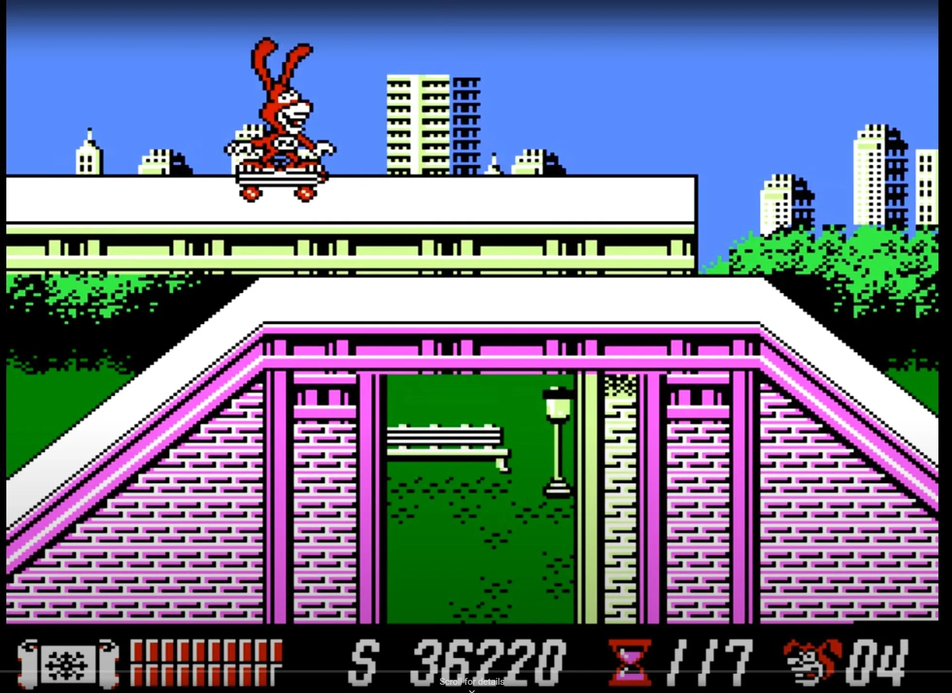 Nhân vật Noid trượt ván trong game Yo! Noid trên hệ máy NES