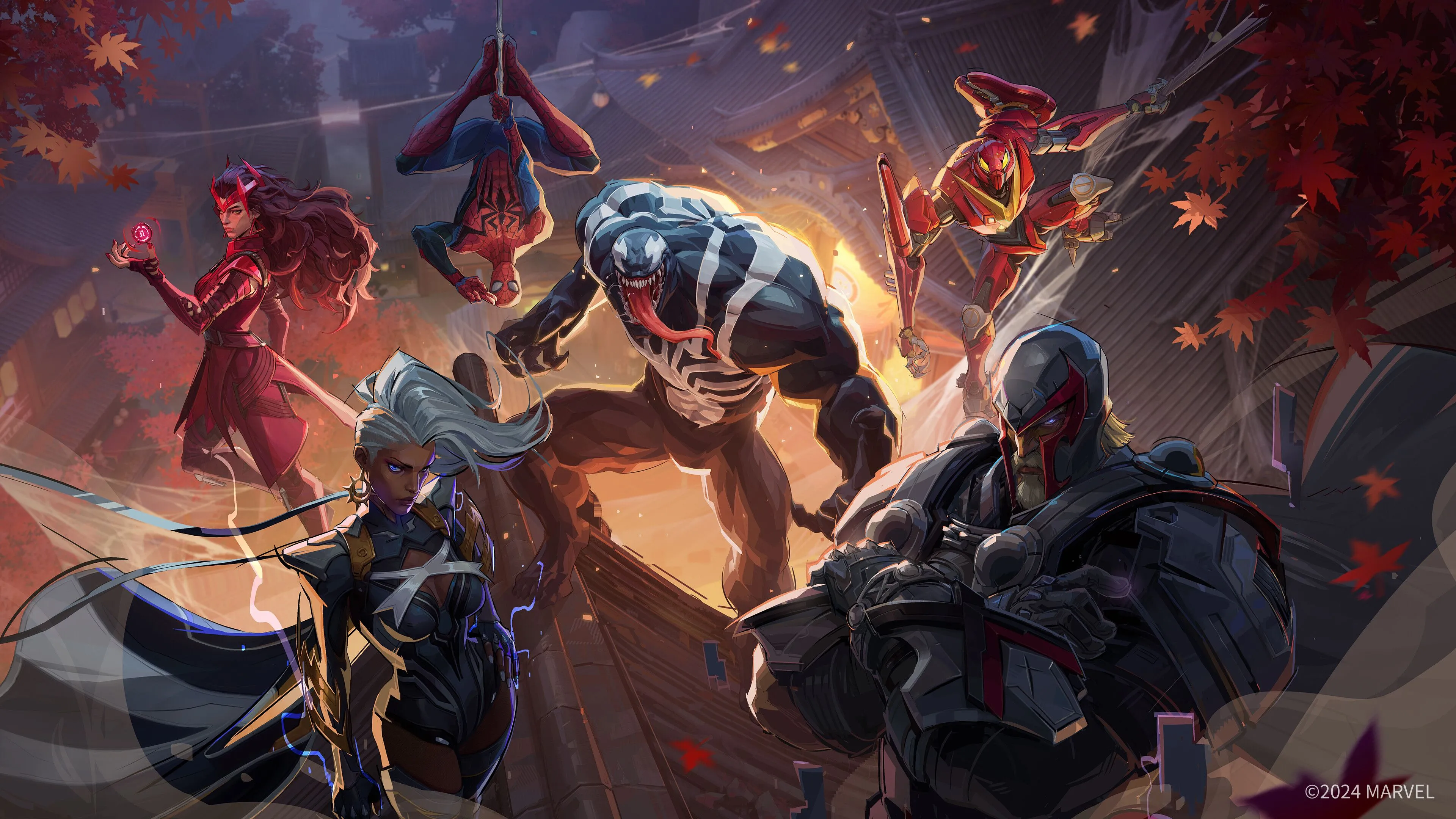 Nhân vật Rocket Raccoon và Iron Man trong game Marvel Rivals đang tấn công