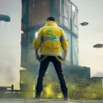 Nhân vật V và người bạn đồng hành khám phá thế giới Night City rộng lớn trong Cyberpunk 2077