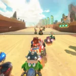 Nhiều tay đua Mario Kart World trên đường đua, thể hiện quy mô và nội dung game.