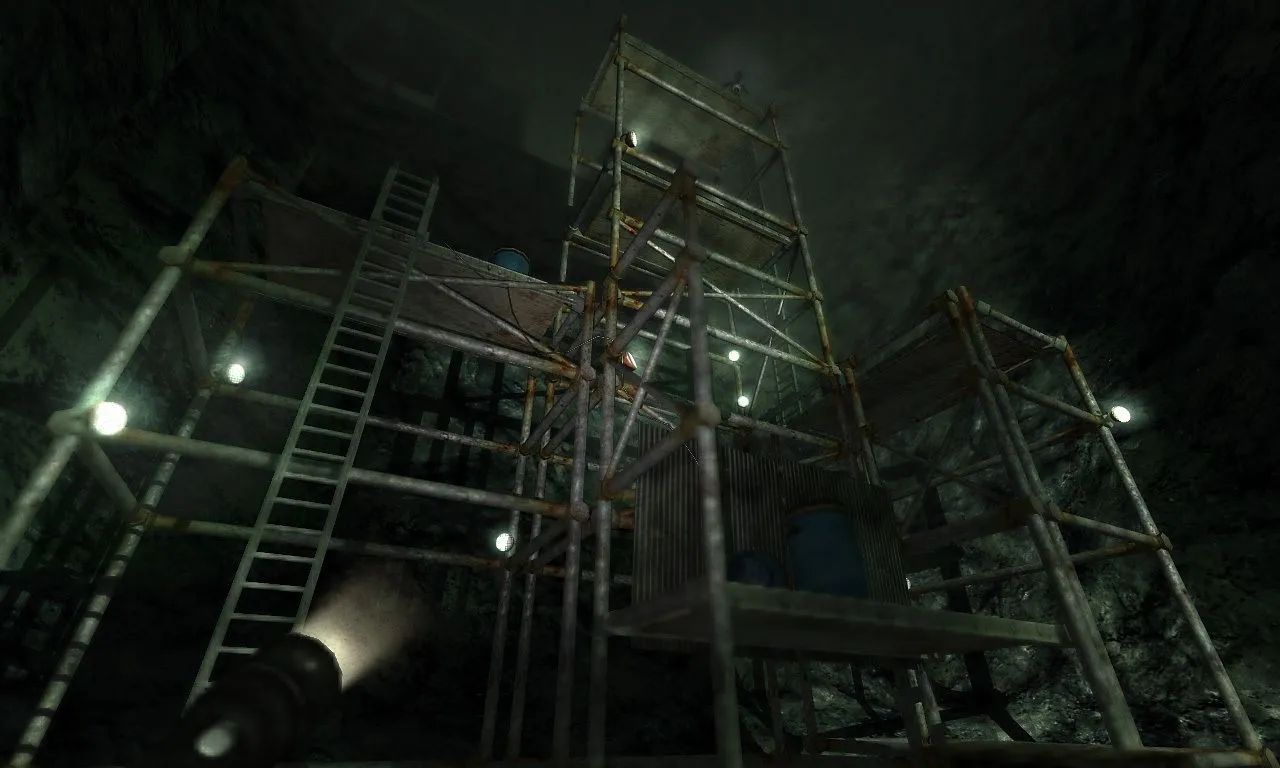 Penumbra Black Plague - Cảnh một sinh vật đáng sợ xuất hiện trong bóng tối, thể hiện yếu tố kinh dị sinh tồn và sự nguy hiểm tiềm ẩn.
