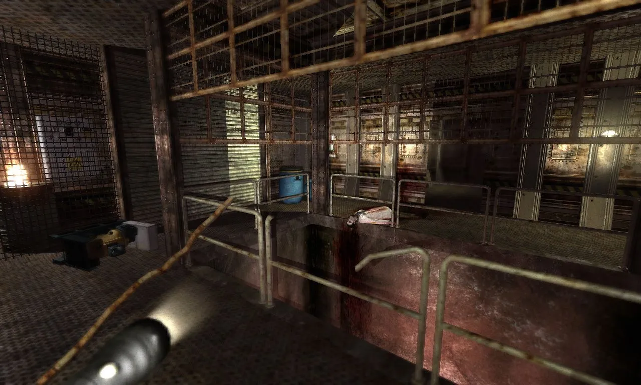 Penumbra Black Plague - Nhân vật chính đang tương tác với một cơ chế giải đố phức tạp, thể hiện yếu tố giải đố và tương tác môi trường của game.