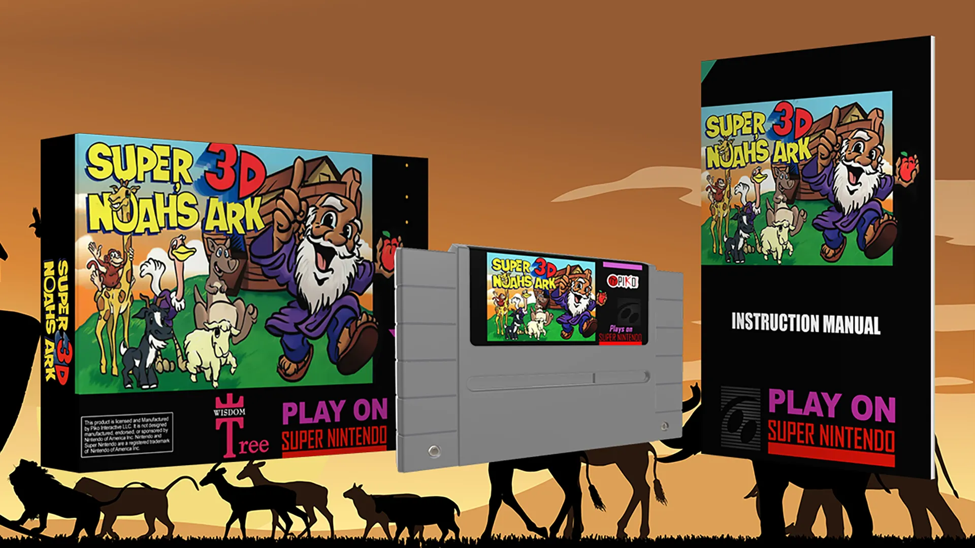 Phiên bản tái bản năm 2014 của Super Noah's Ark 3D trên cartridge SNES do Piko Interactive phát hành.