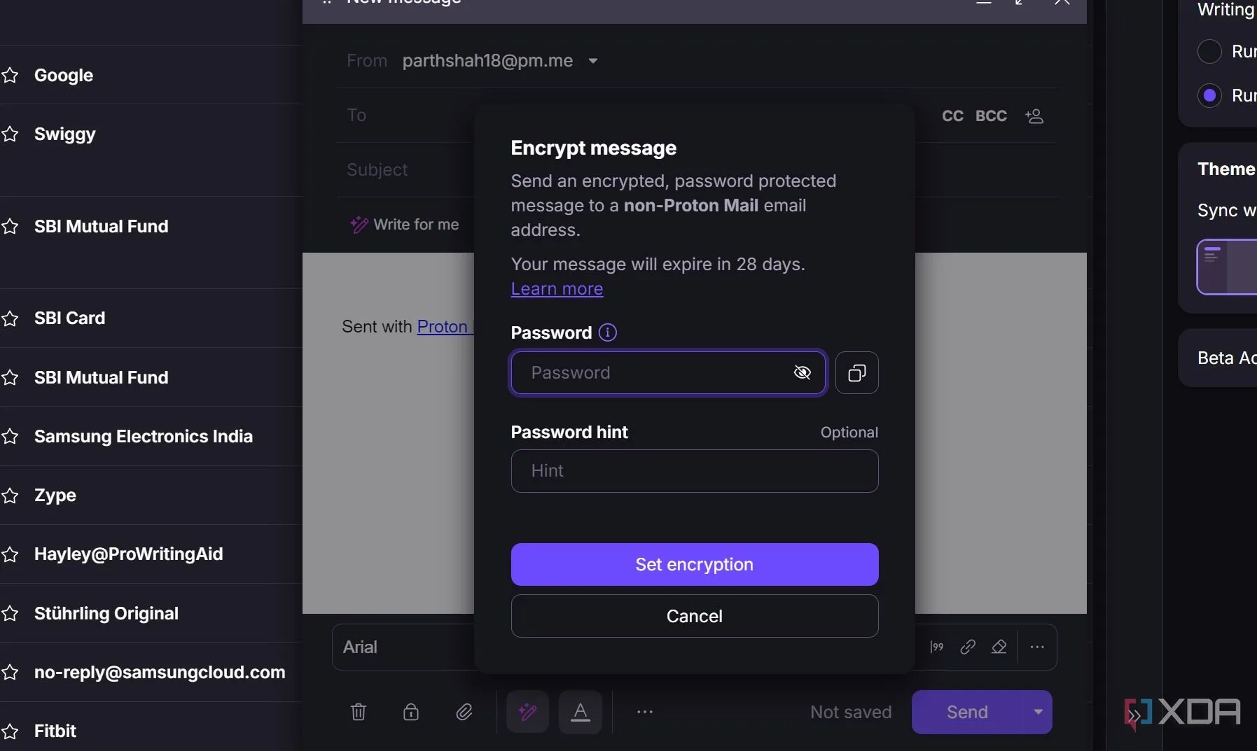 Proton Mail cho phép mã hóa email để tăng cường bảo mật thông tin, ngay cả với người không dùng Proton