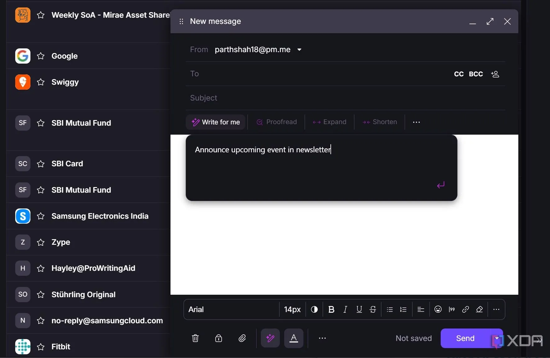 Proton Scribe, trợ lý viết email thông minh chạy trực tiếp trên thiết bị, đảm bảo bảo mật dữ liệu