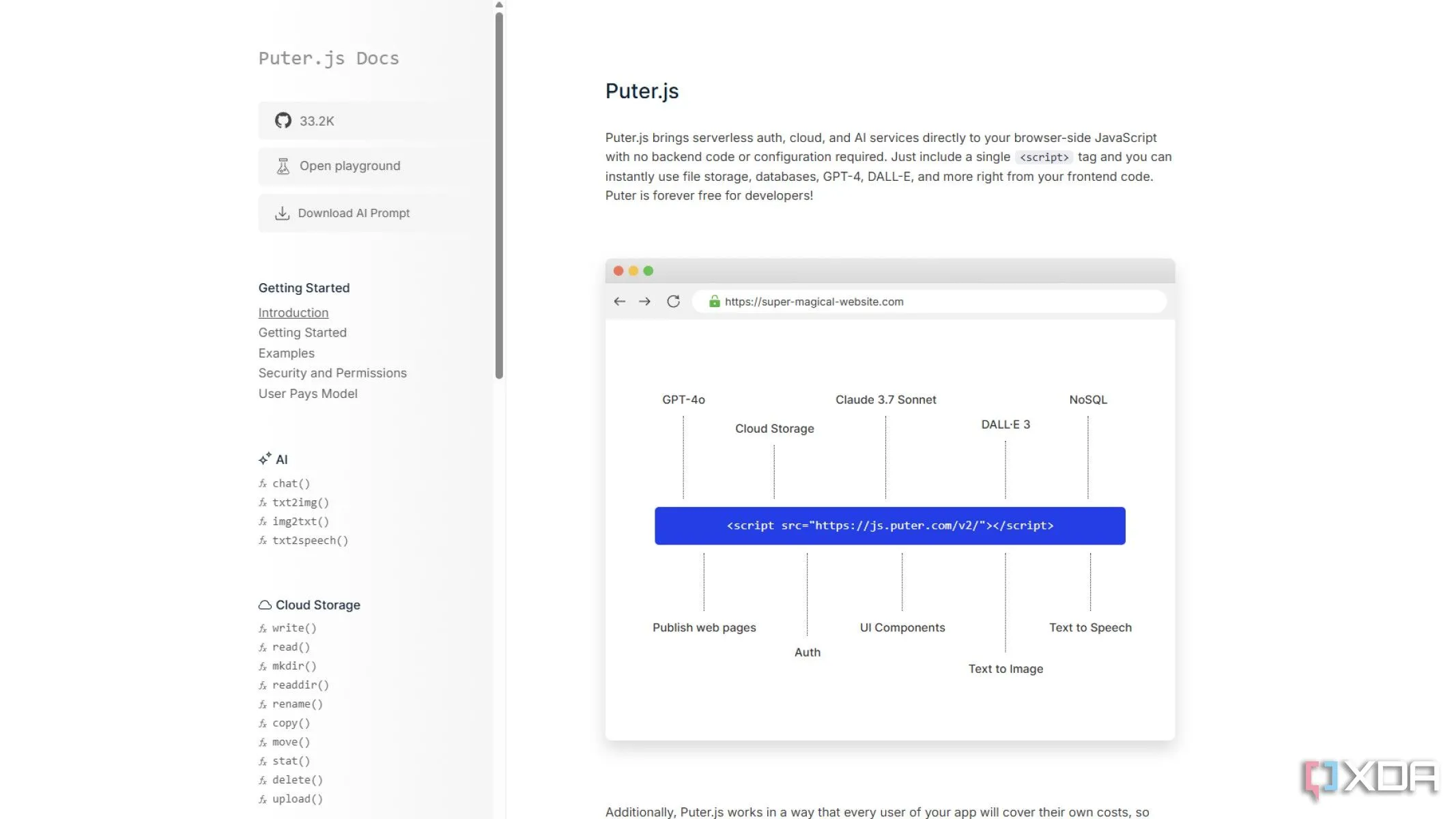 Puter.js - JavaScript framework cho phát triển đám mây