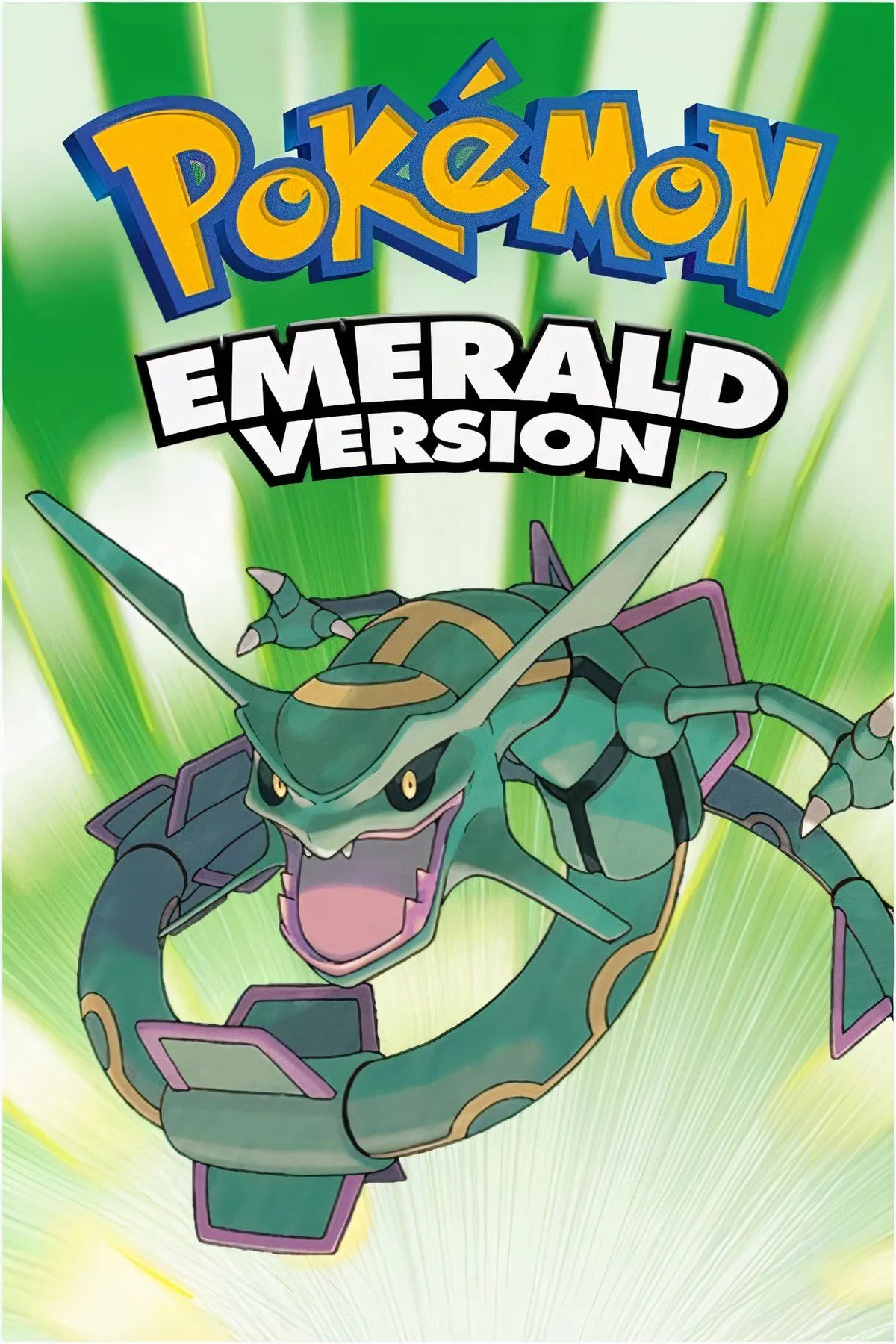 Rayquaza, Pokemon huyền thoại loại Rồng/Bay, bay lượn trên bầu trời trong Pokemon Emerald.
