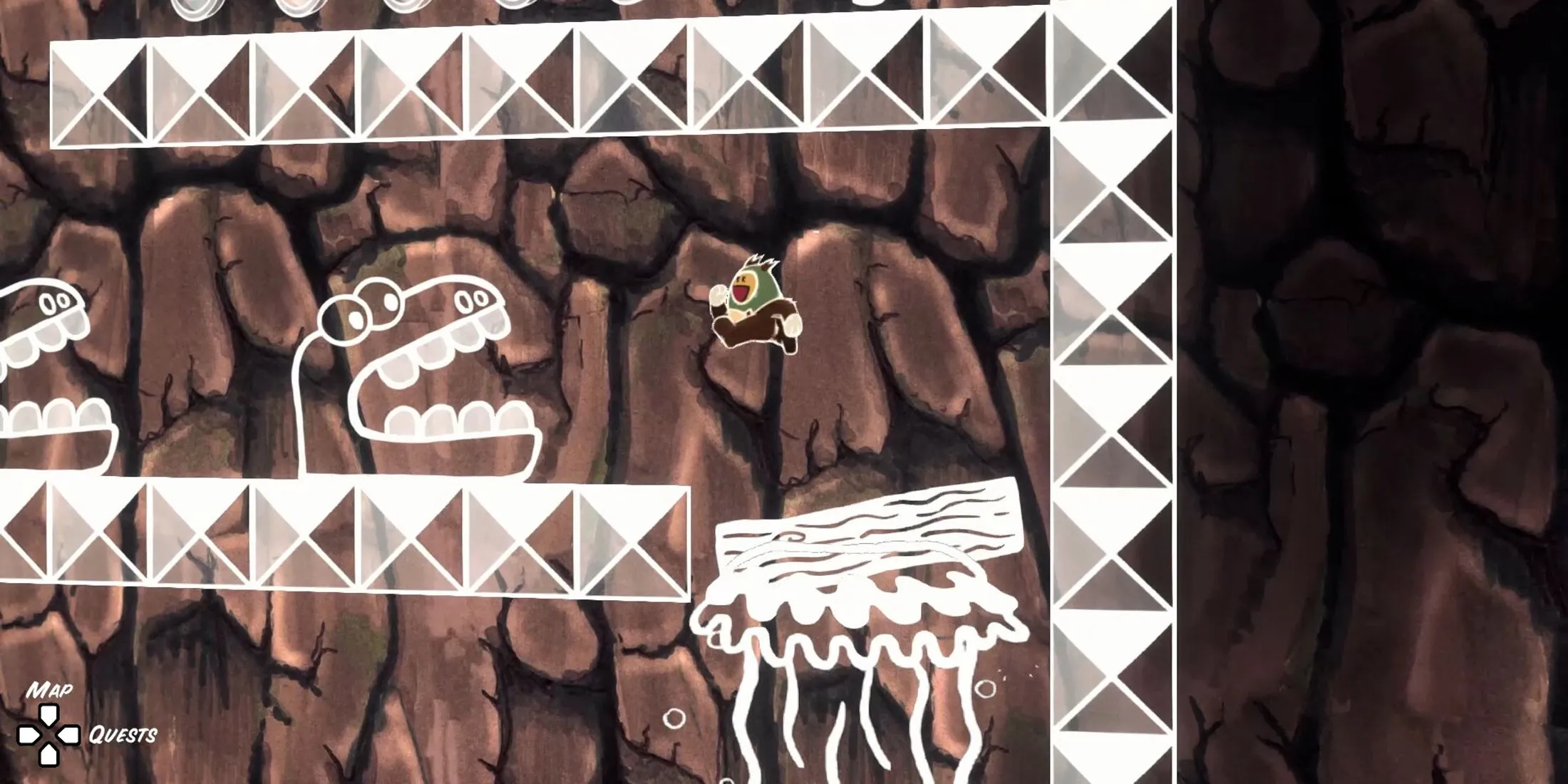Ruffy đang thực hiện pha nhảy platforming phức tạp trong Ruffy and the Riverside