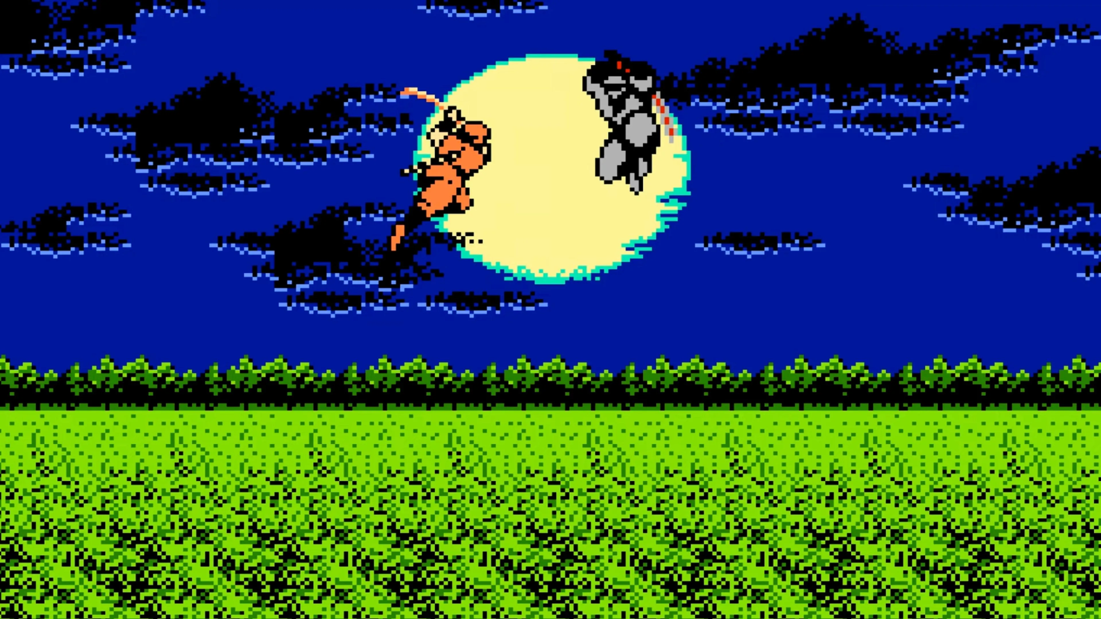 Ryu Hayabusa chiến đấu với nhóm kẻ thù trong game Ninja Gaiden.