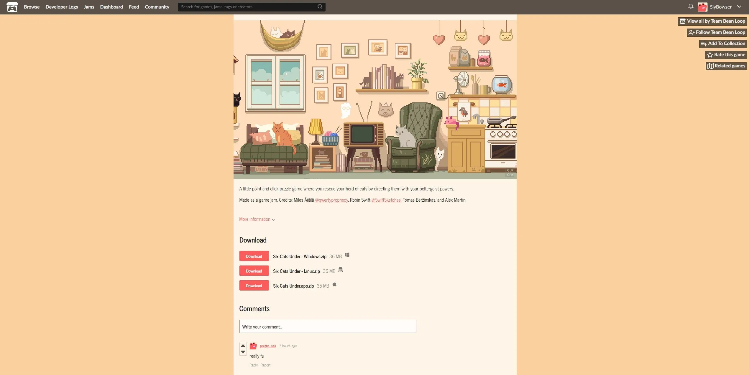 Six Cats Under, game giải đố point-and-click dễ thương với bối cảnh một bà lão ma giúp mèo thoát thân.